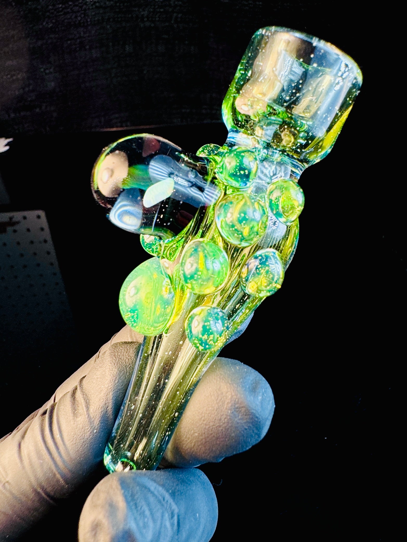 Trans green opal chillum