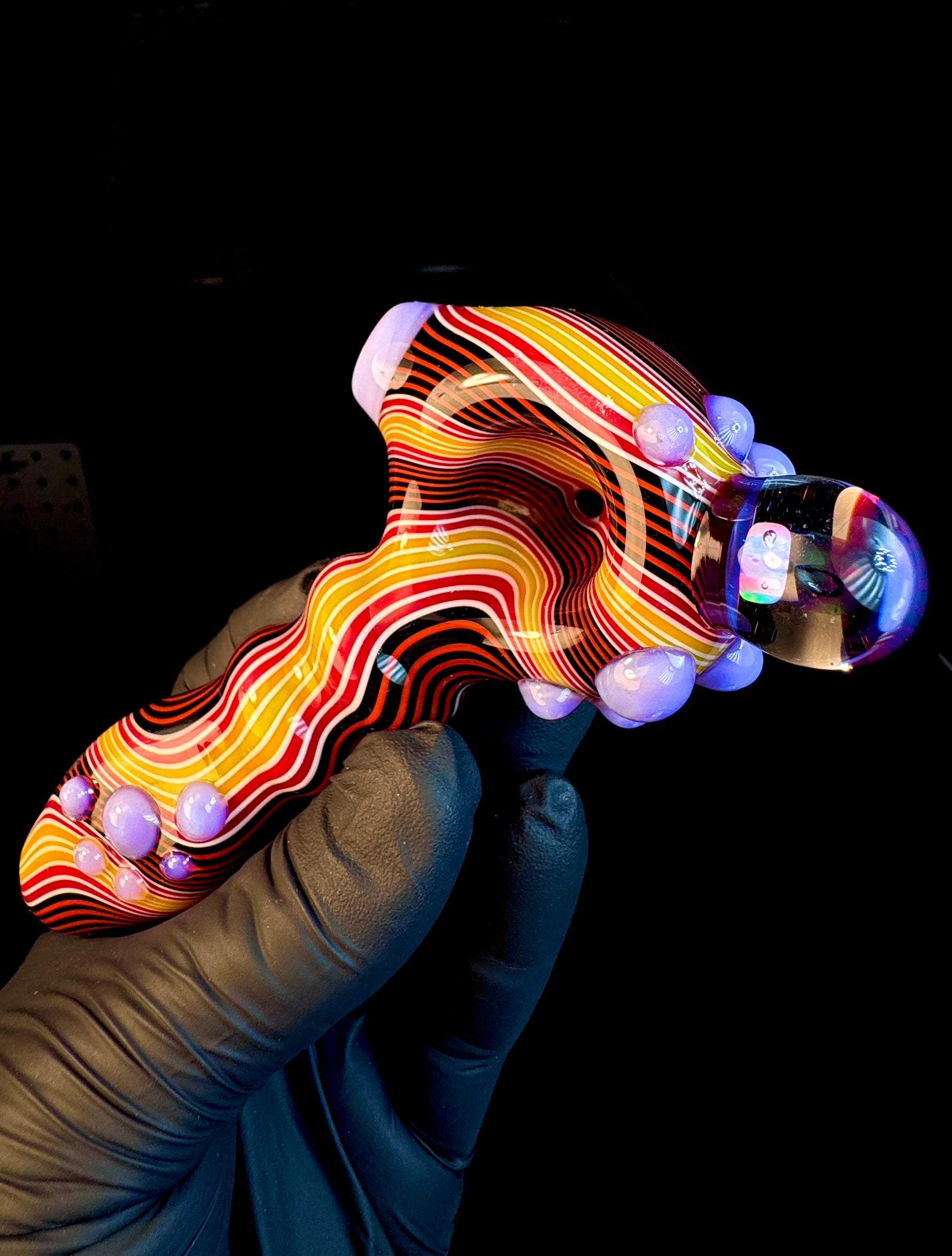 Twisted fire fade opal pipe