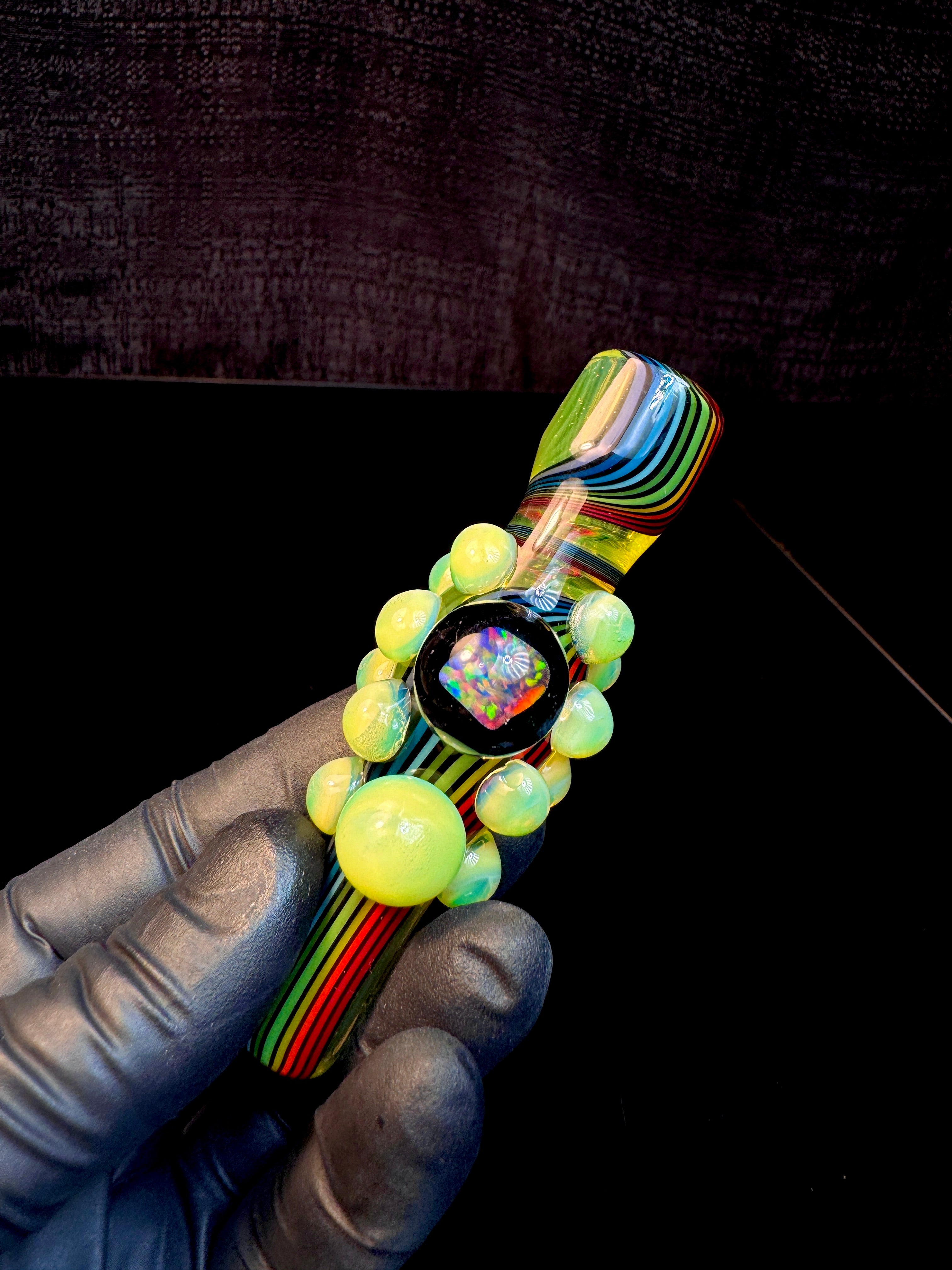 Trans yellow rainbow x slyme dark Opal Chillum