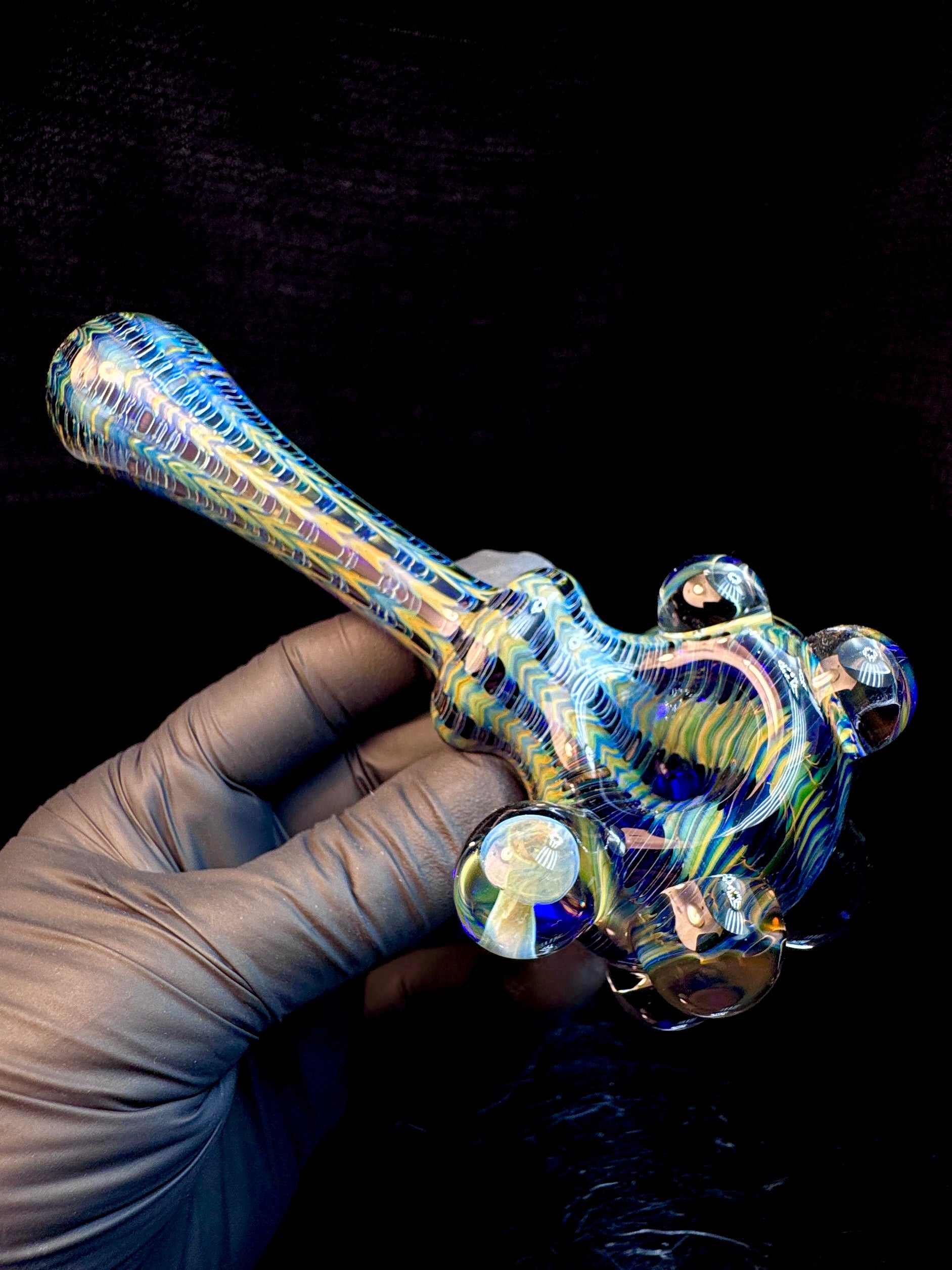 Electric blue Dark web mushroom pipe