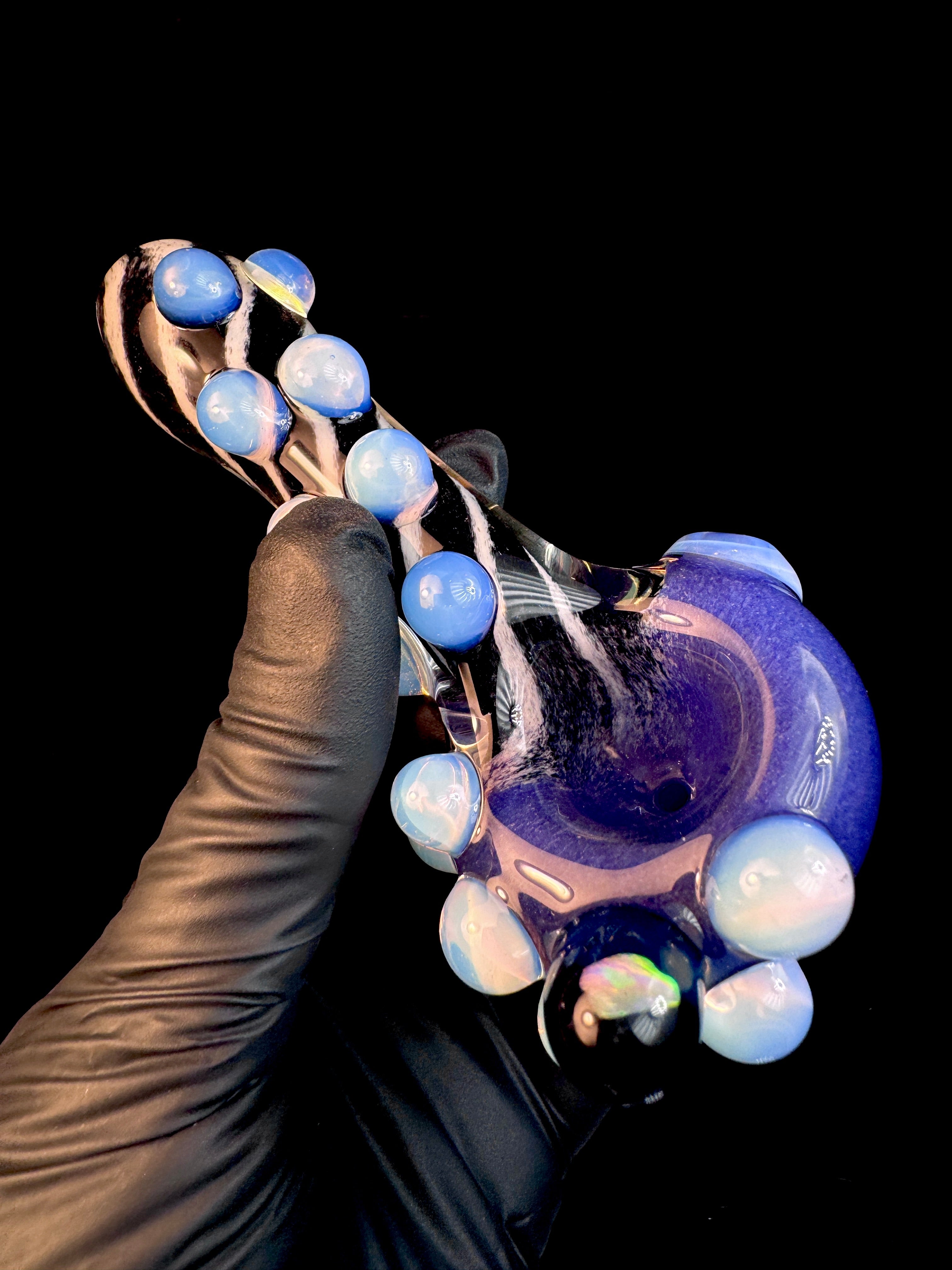 Purple urple Jet black x star white striped opal pipe