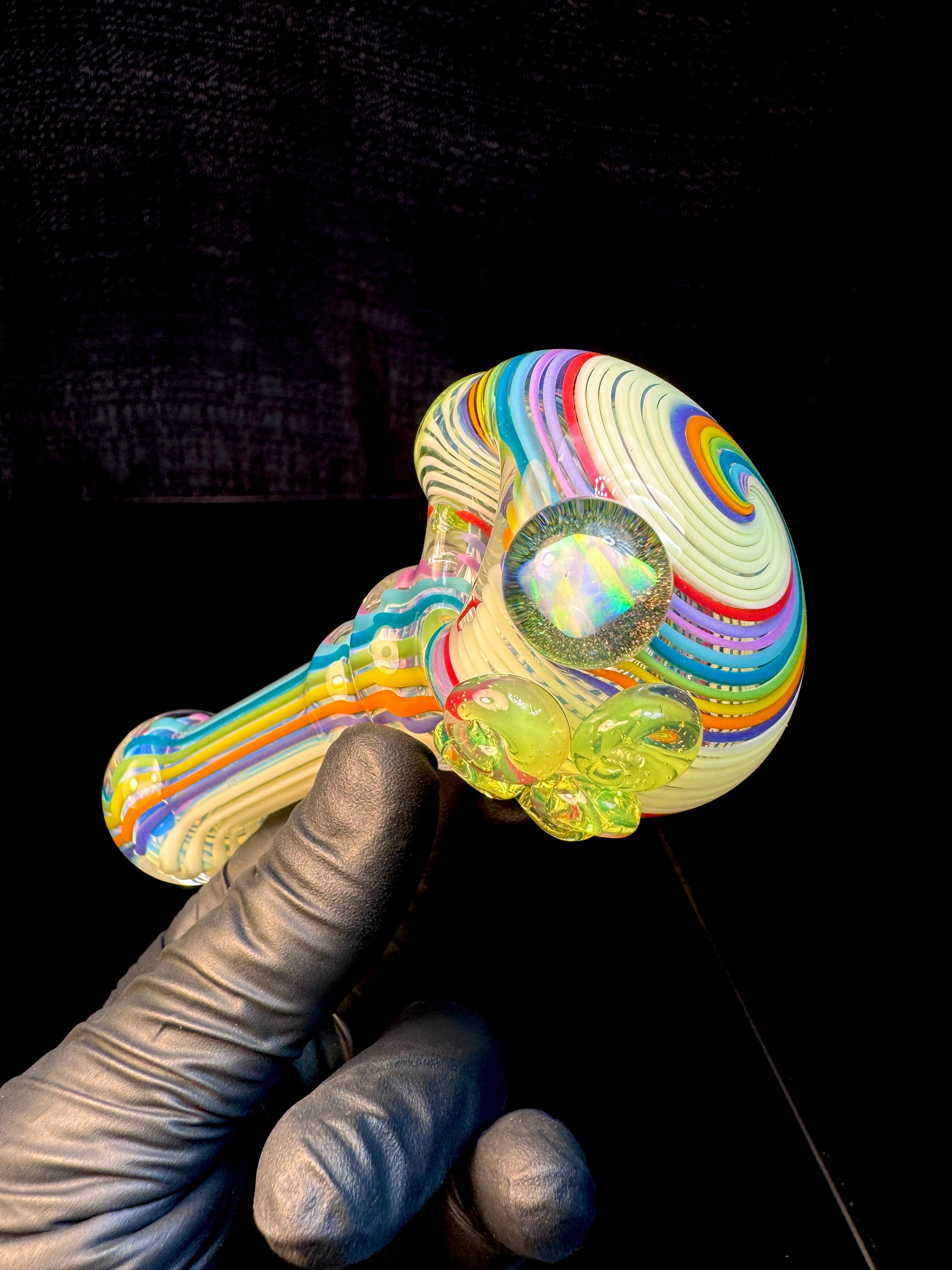 Fumed linework opal spoon