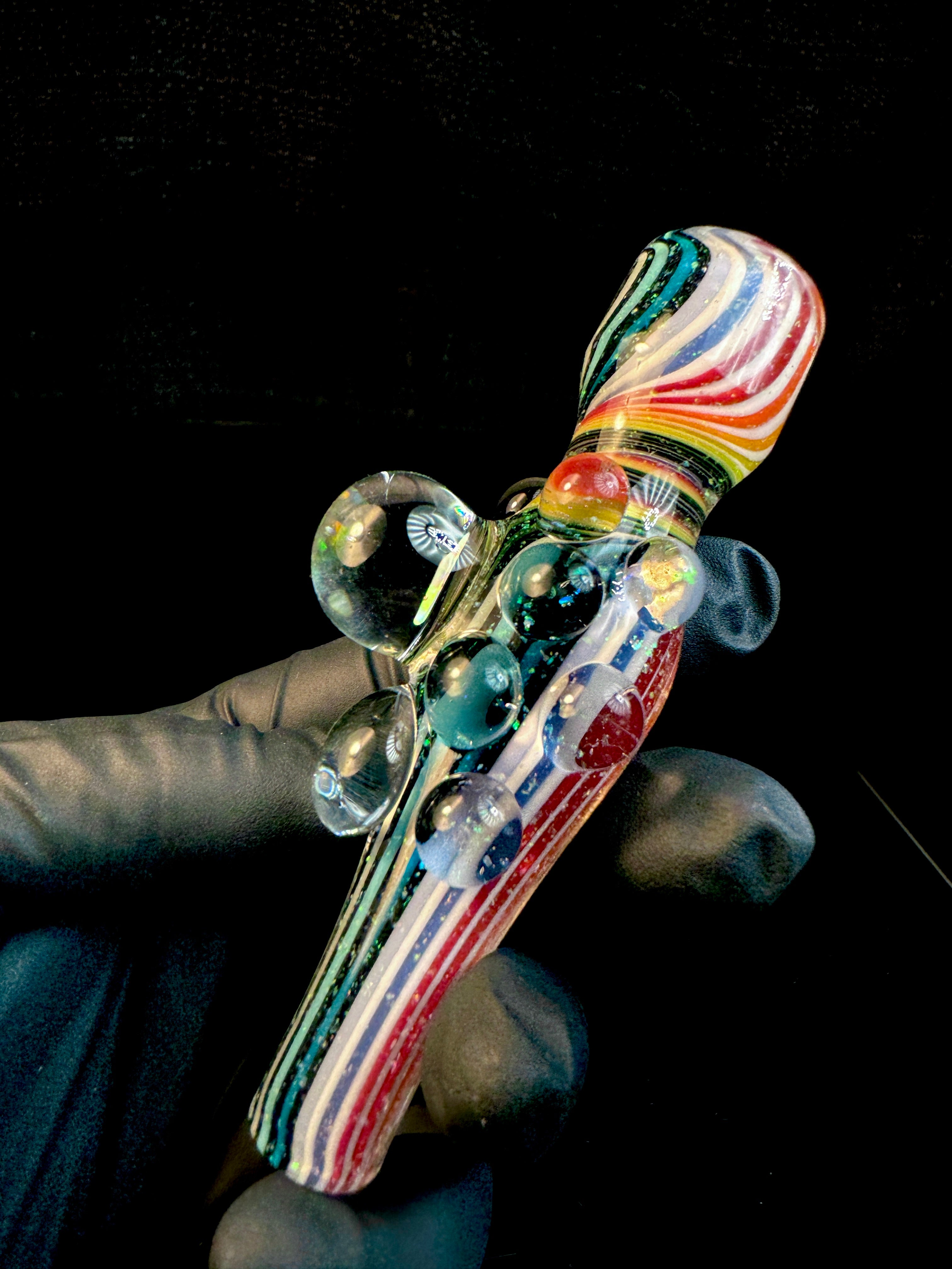 Two tone rainbow Crushed opal chillum!