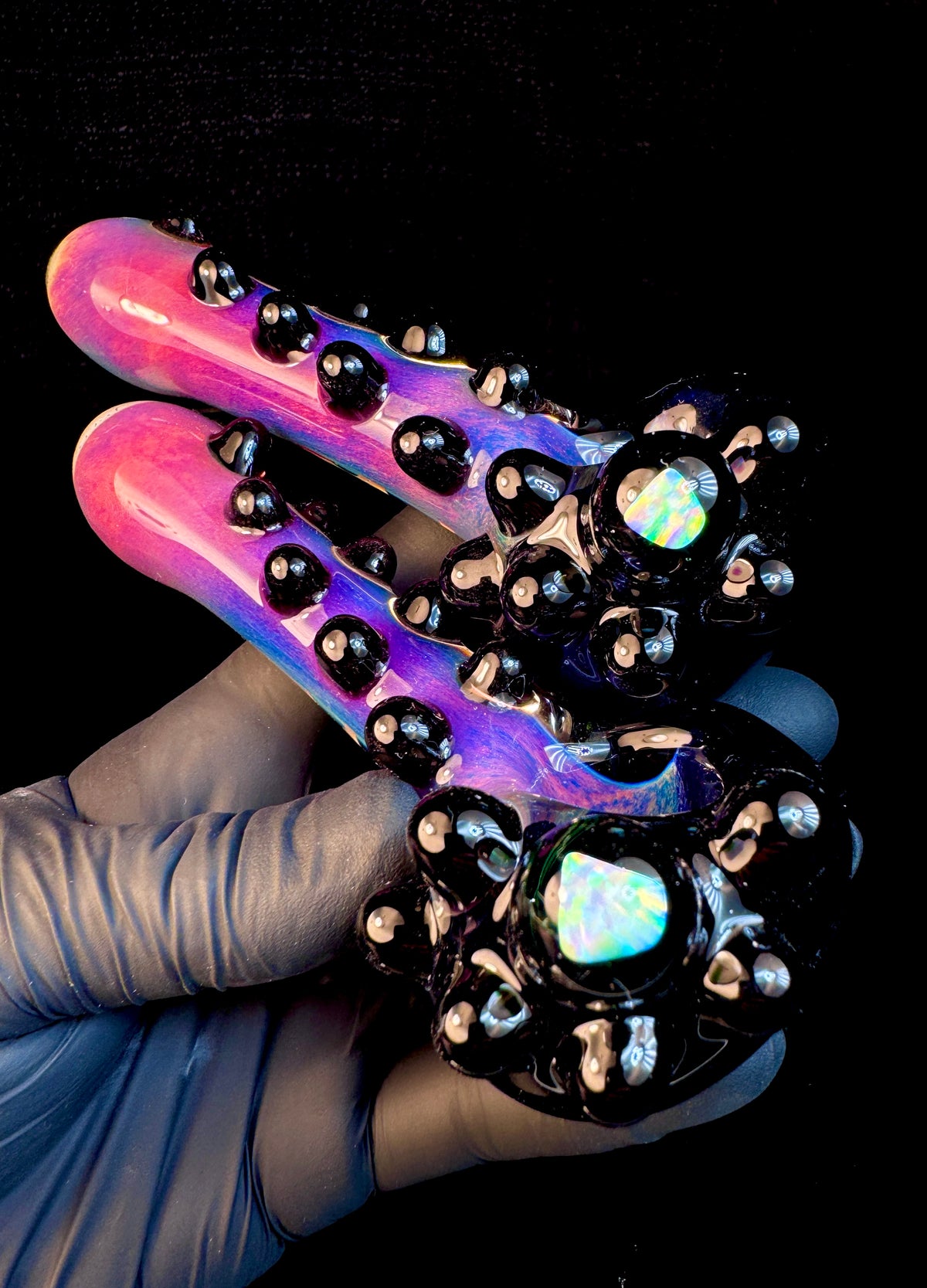Jet black x Fripidy (prime) opal glass pipe