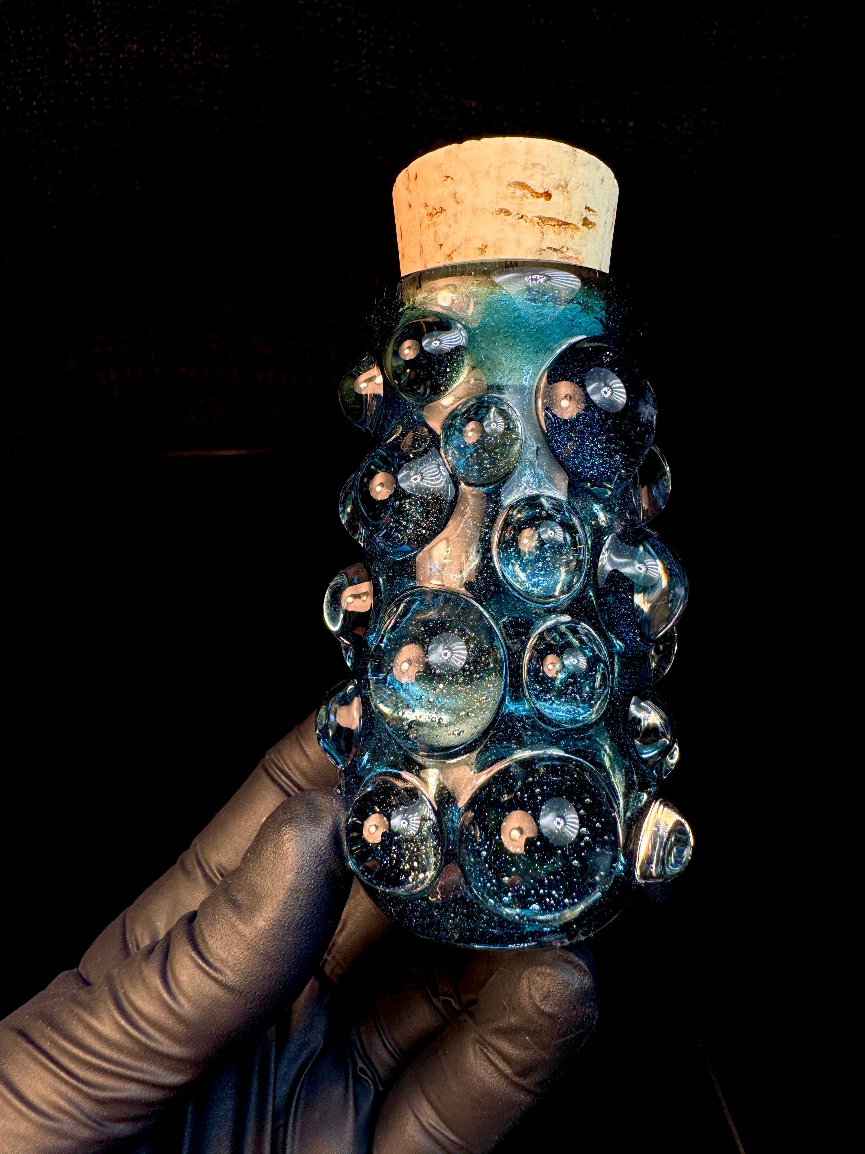 XL Blue stardust flat bottom nug Jar