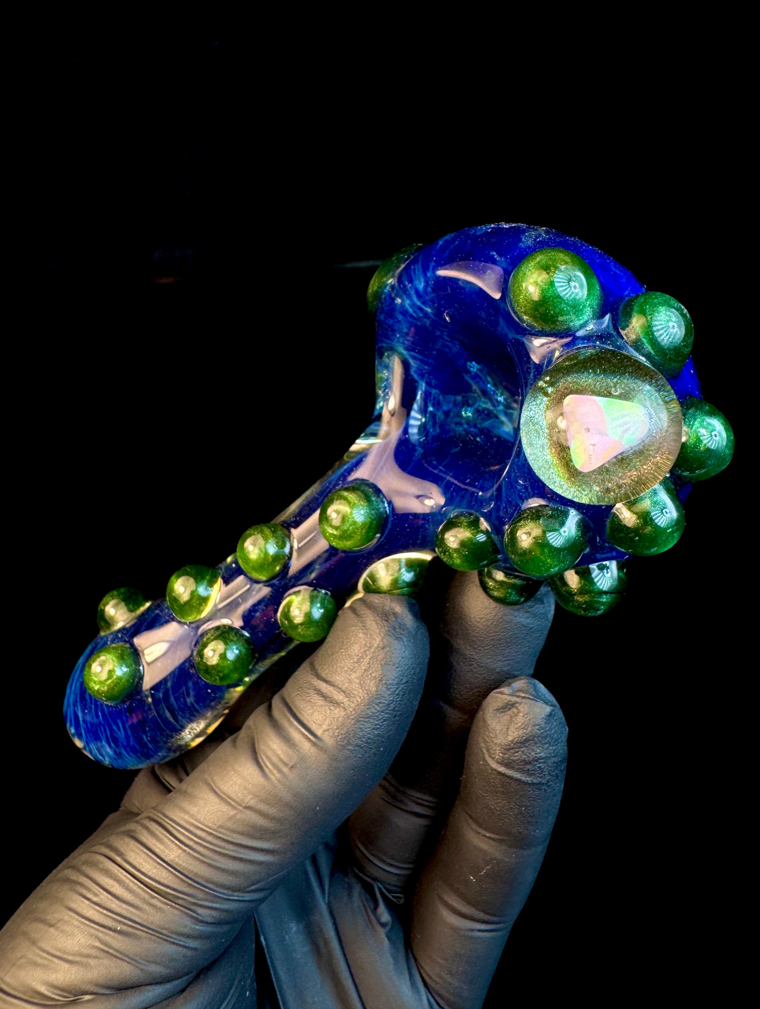 Royal blue x green stardust opal pipe
