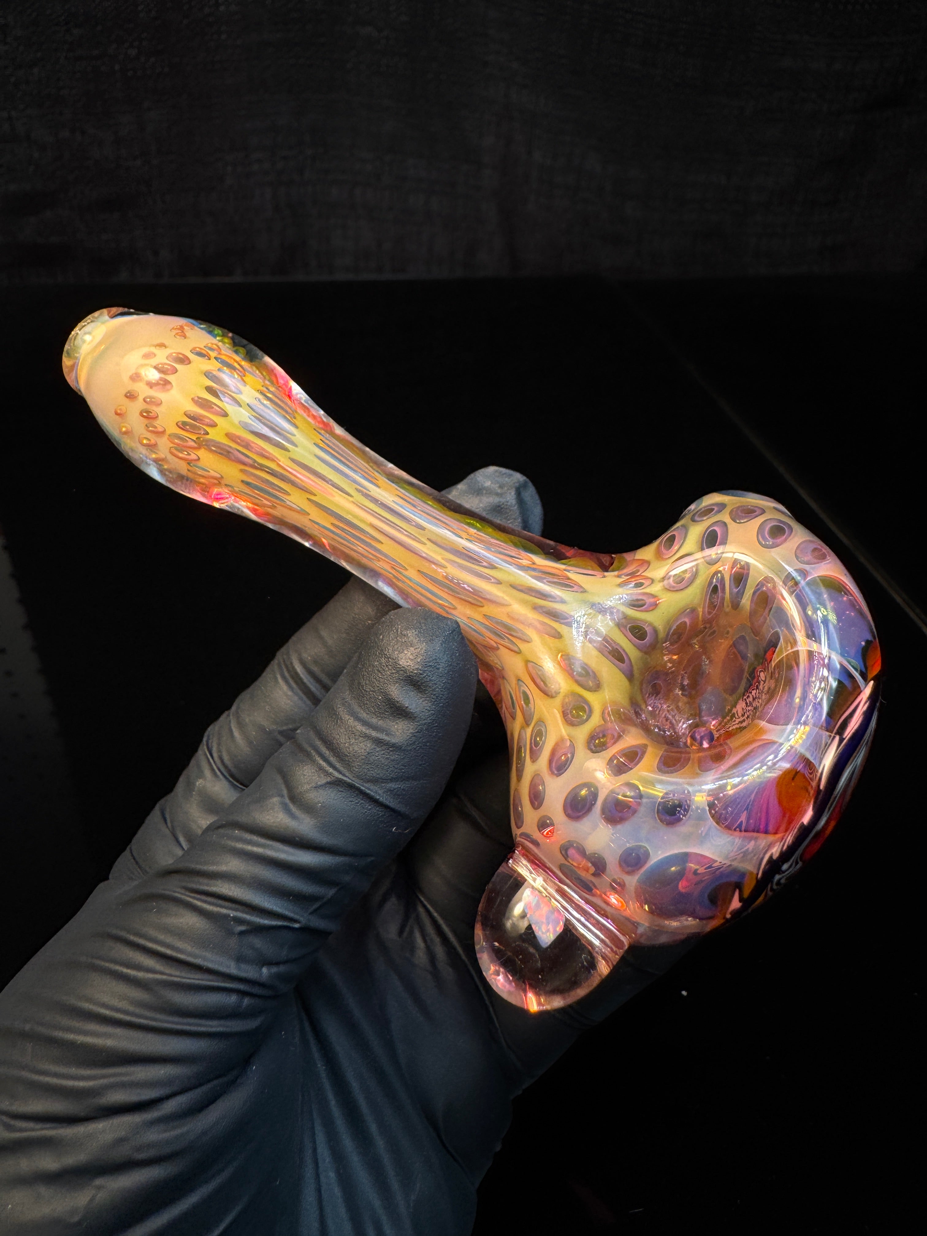 Gold Cane fume wigwag opal spoon