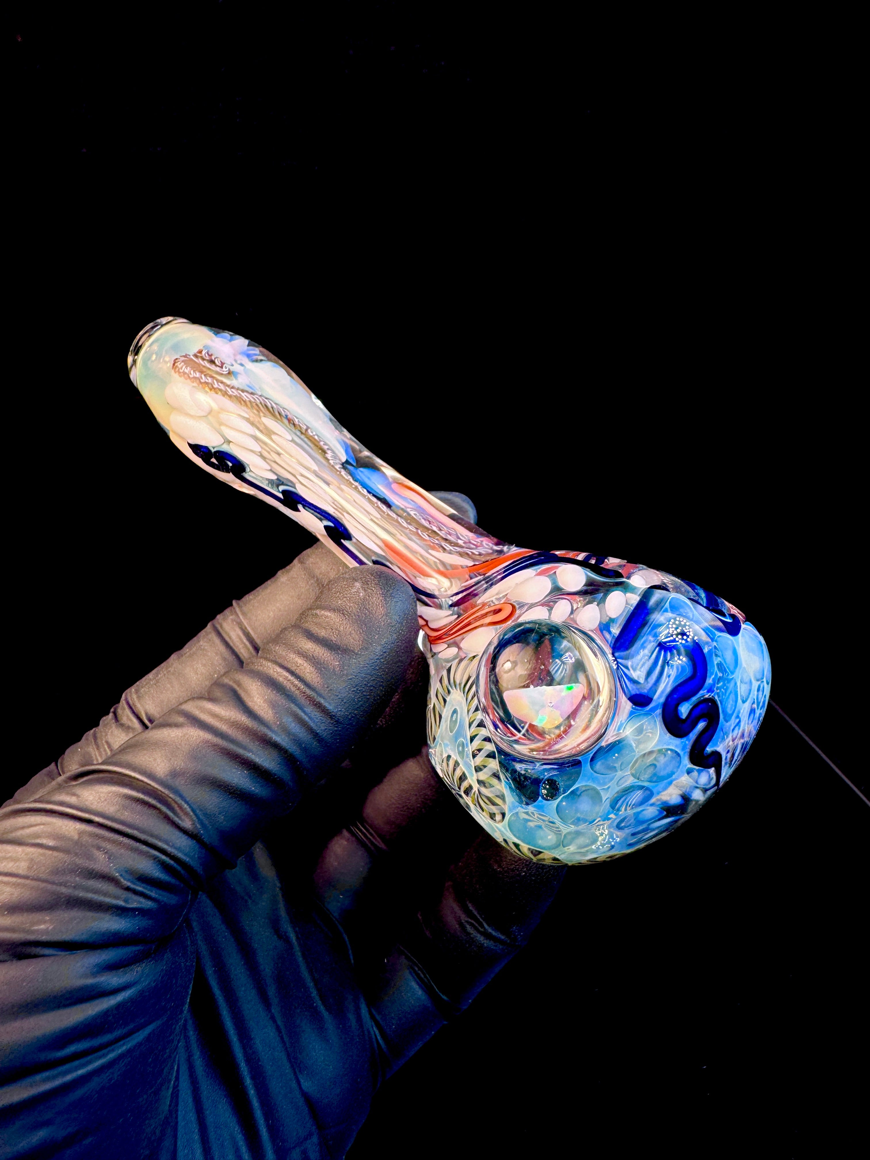Silver Cane fume opal spoon