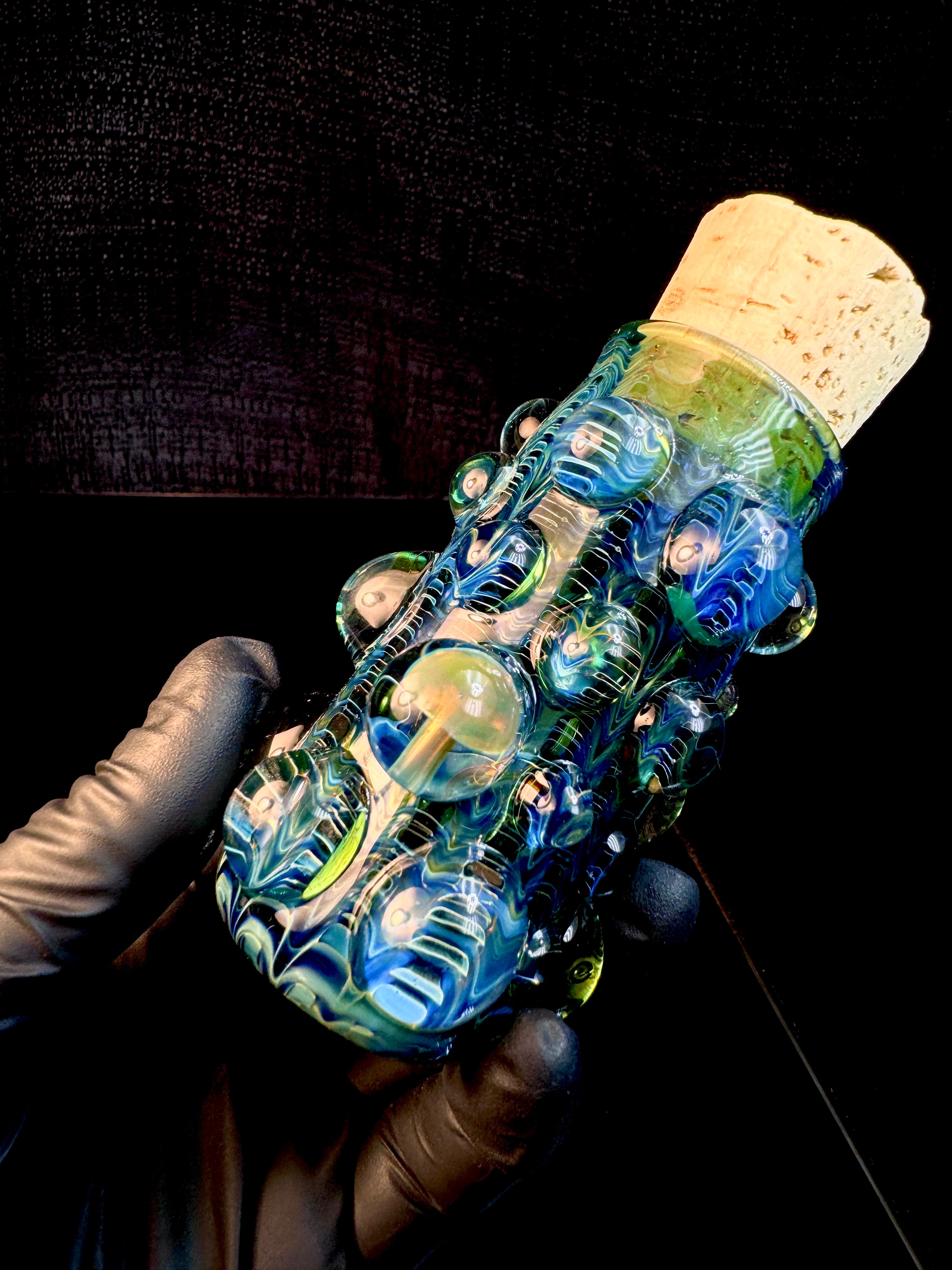 Dark web flat bottom mushroom nug Jar