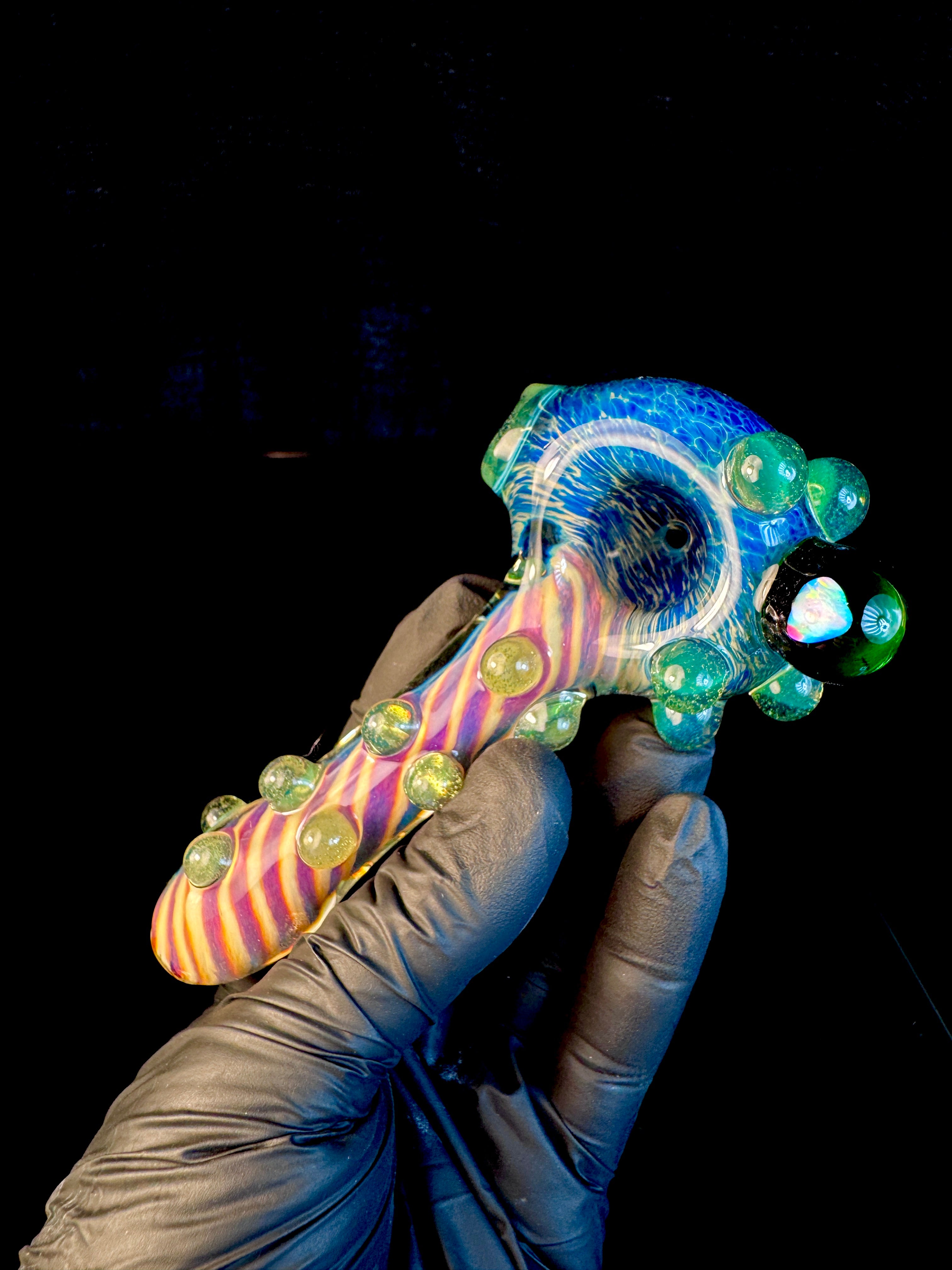 Blue green x fripidy striped opal pipe