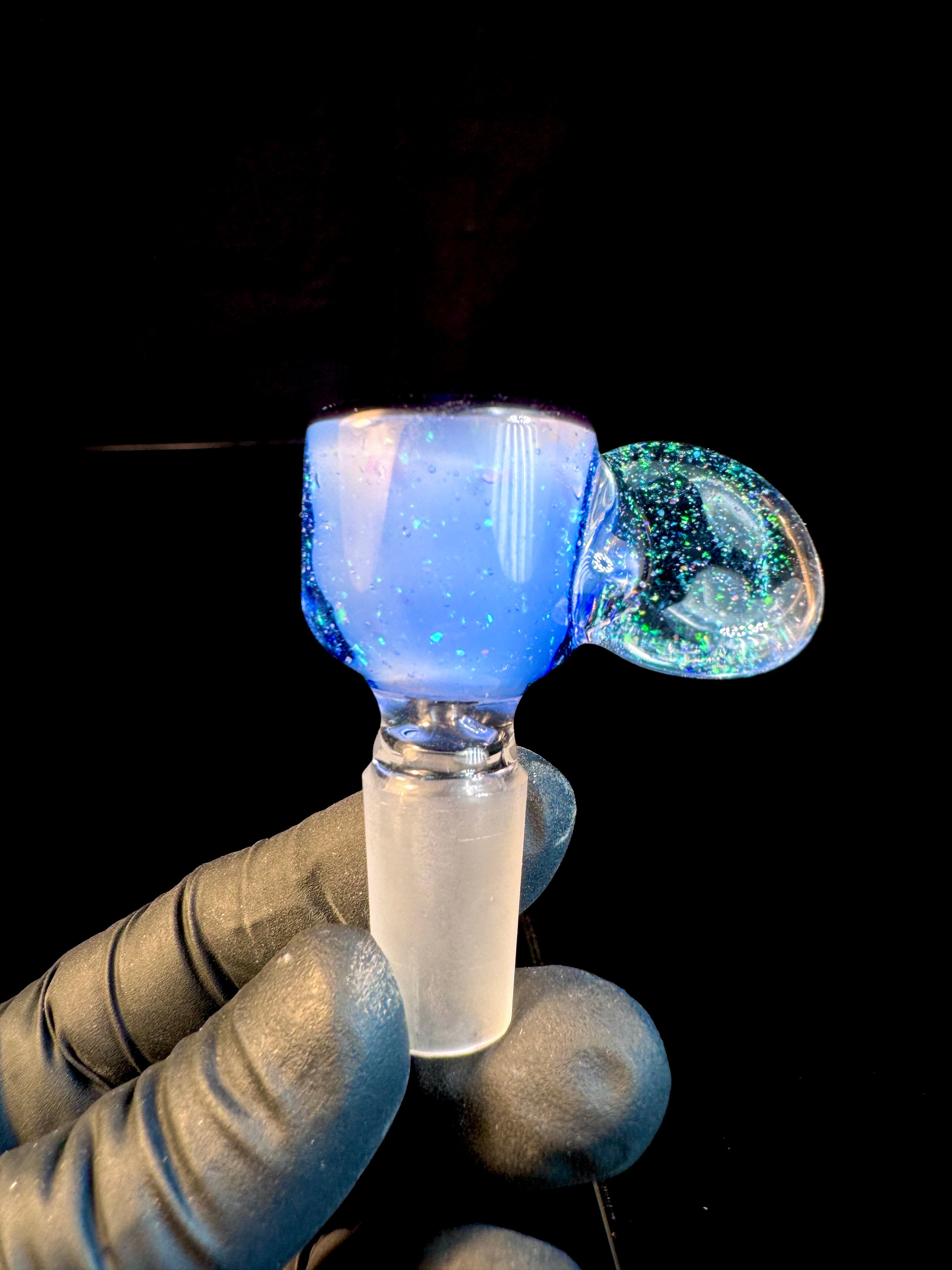 14mm Milky blue cropal snapper with lip wrap Slide