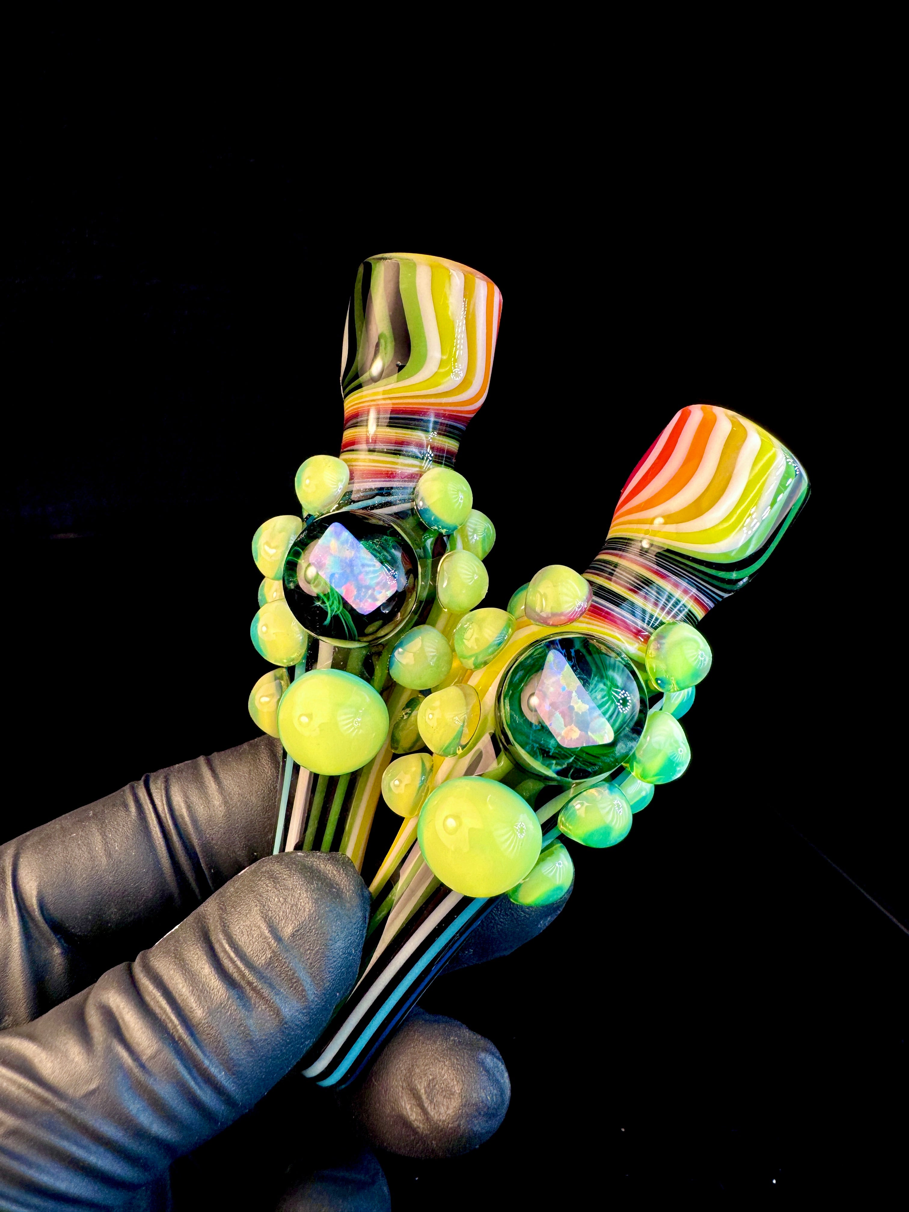Two tone rainbow x Milky Slyme opal chillum