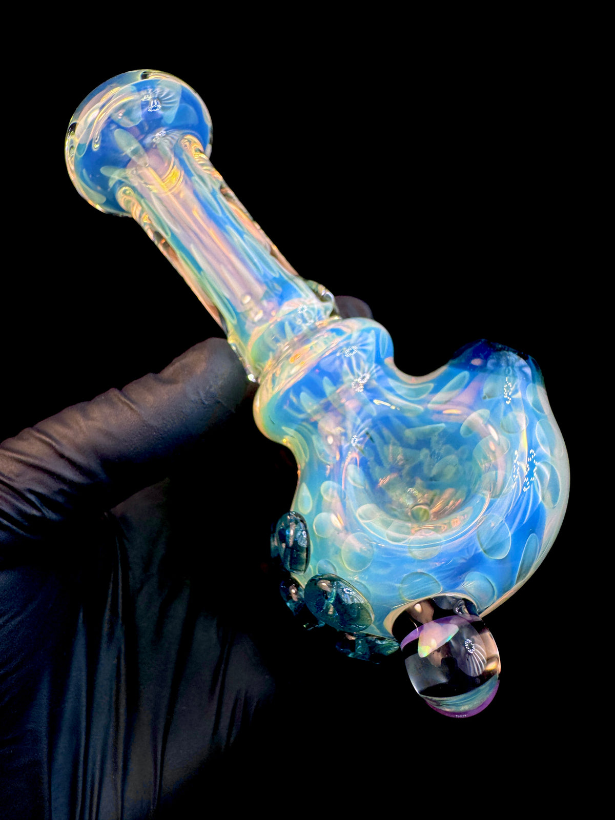 Silver Fume x Blue stardust opal spoon