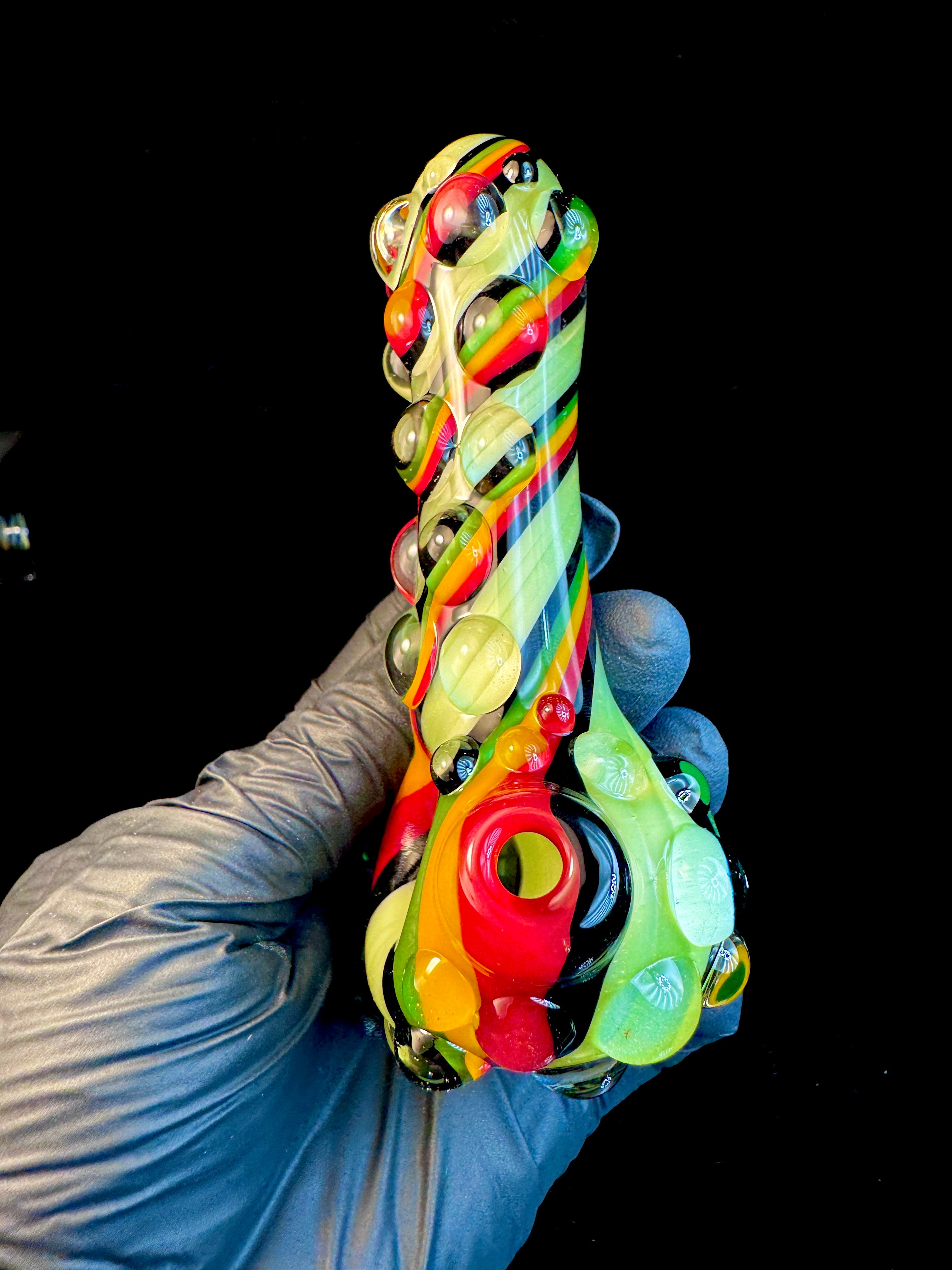 Satin Slyme Rasta opal pipe