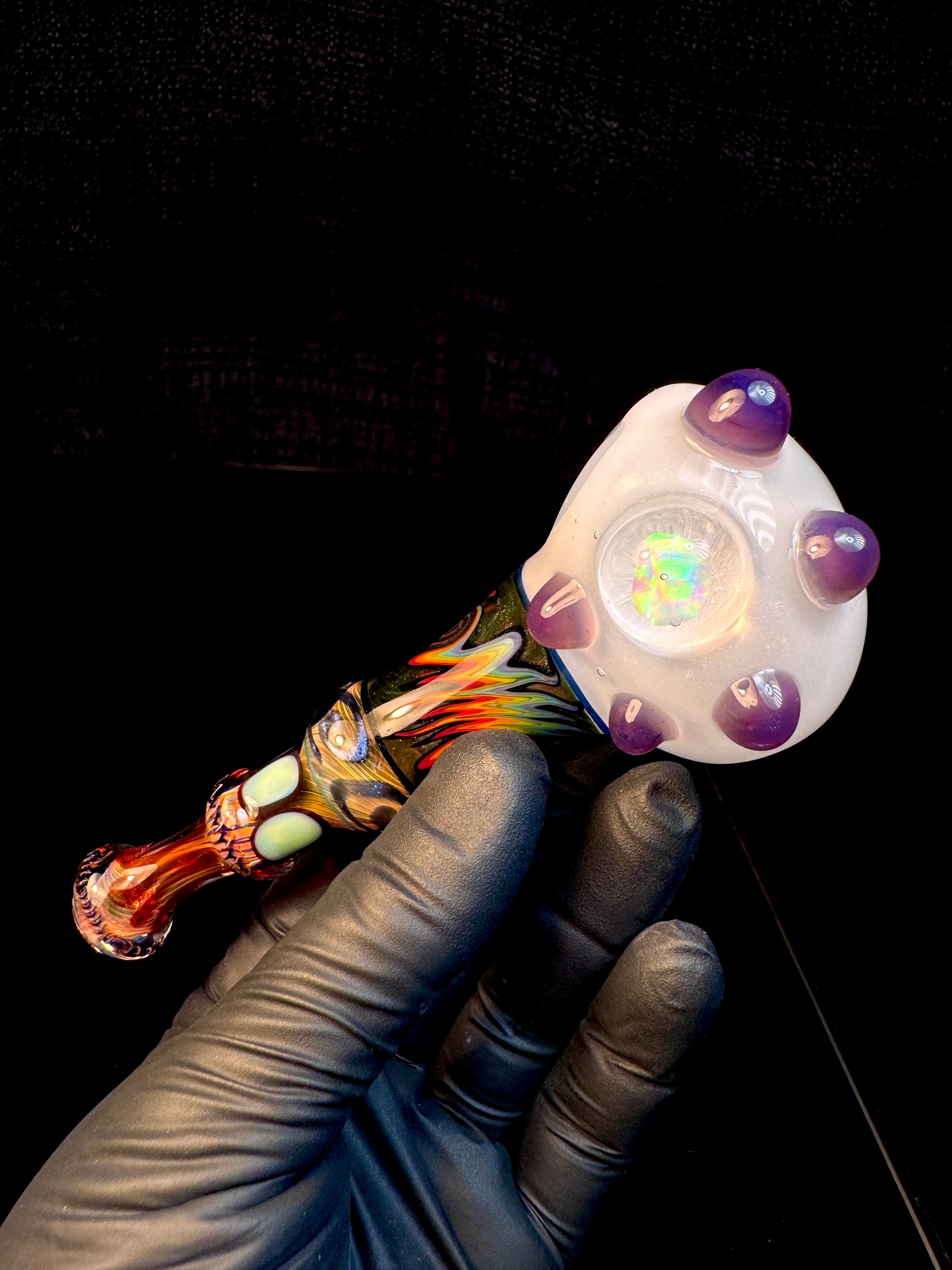 Star white Fumed wigwag opal opal spoon