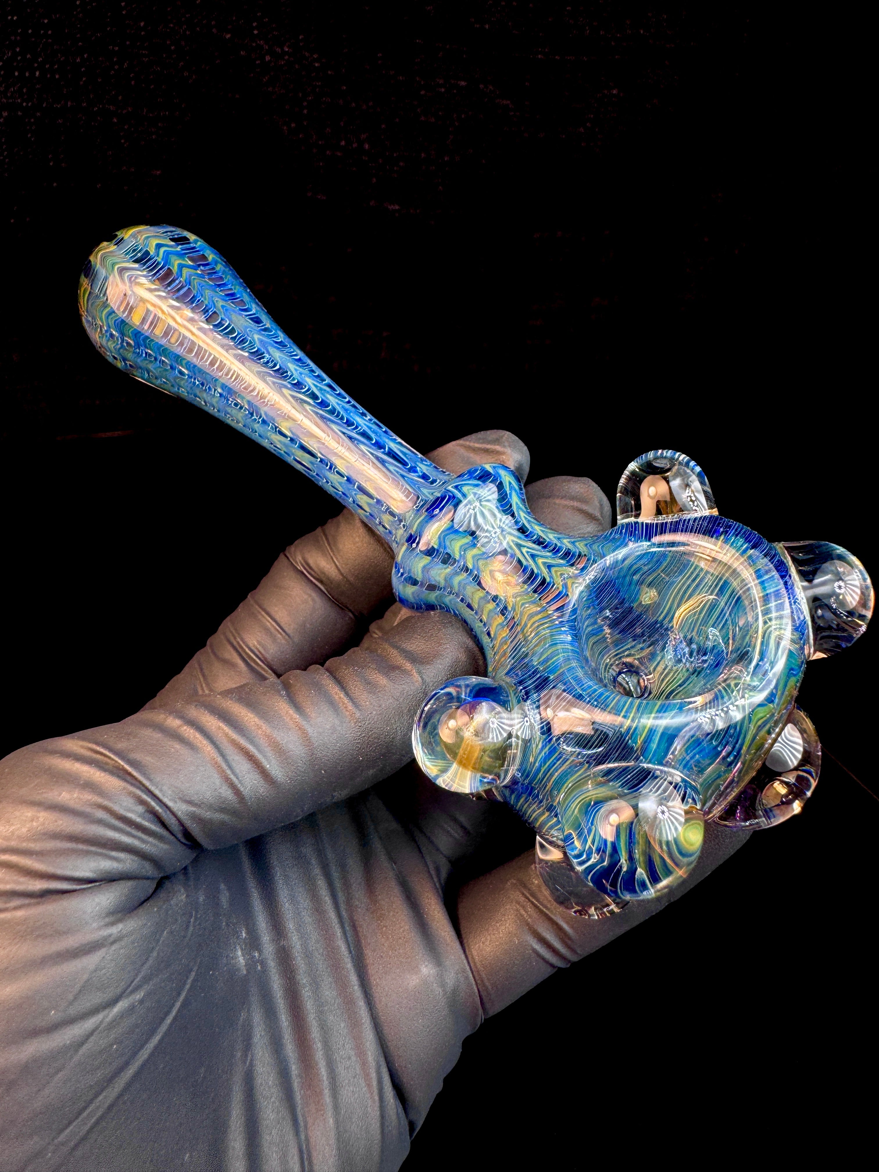 Electric blue Dark web mushroom pipe