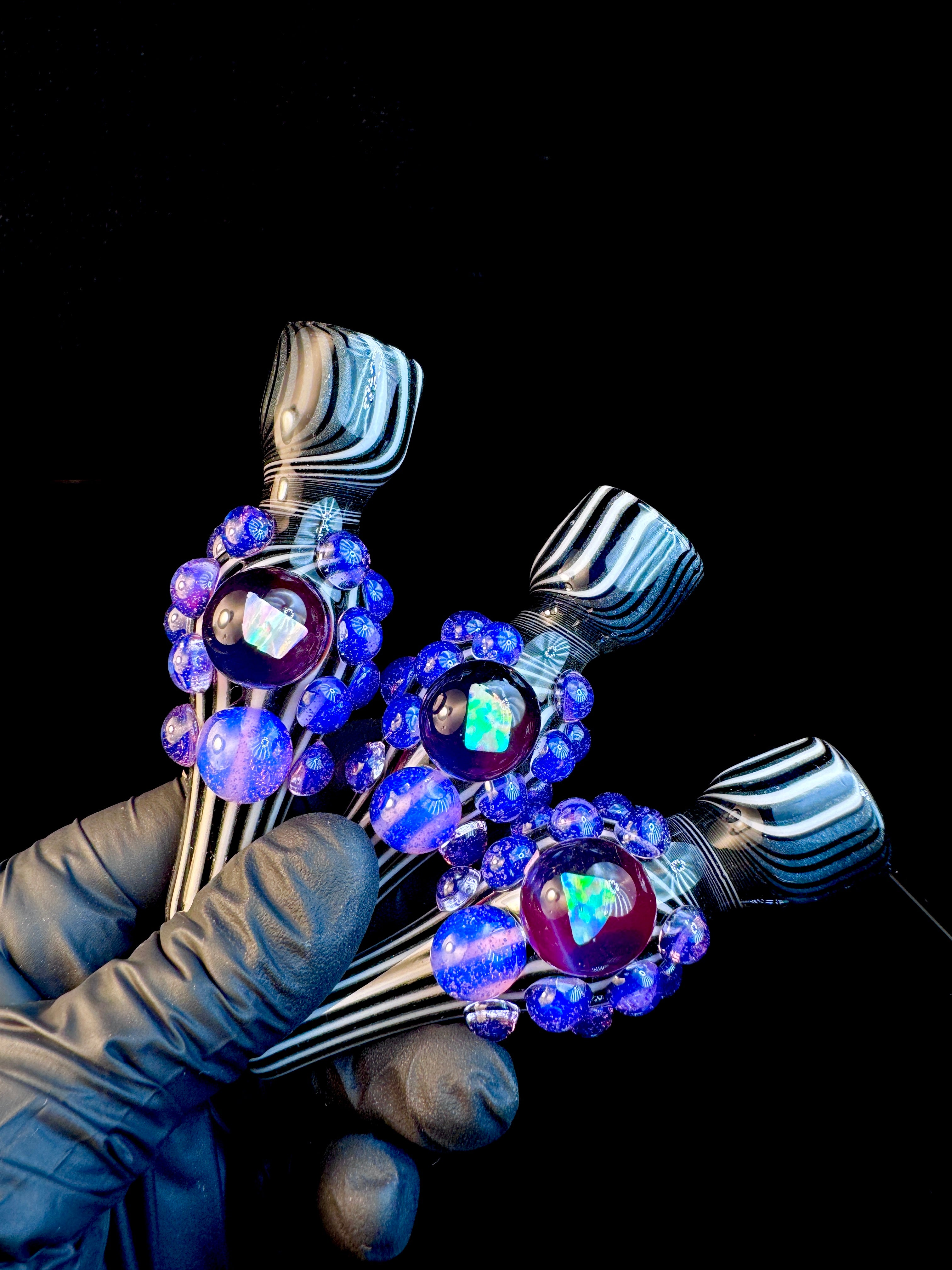 Steel wool pinstripes x pink slyme opal chillum