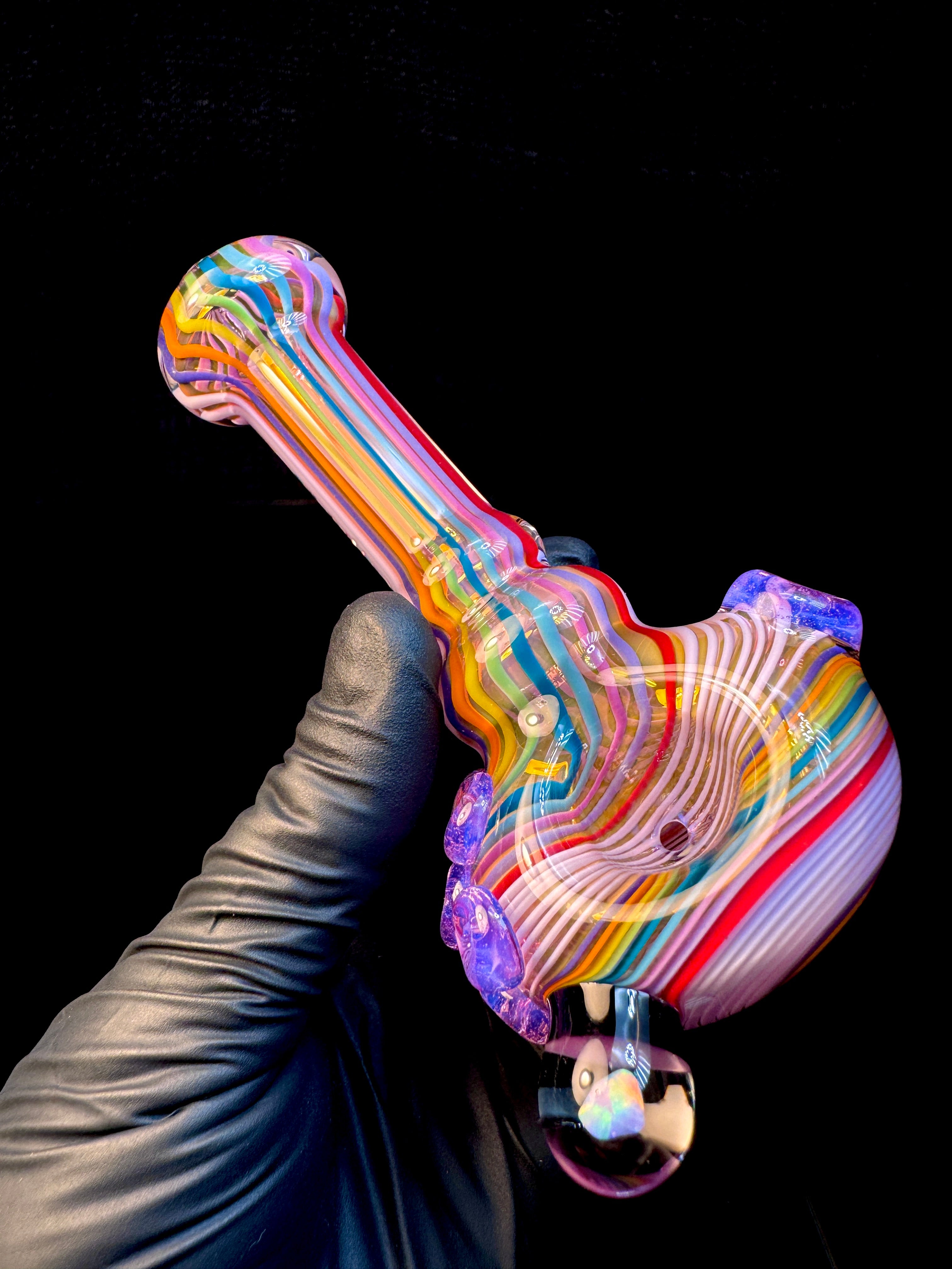 Fumed linework opal spoon