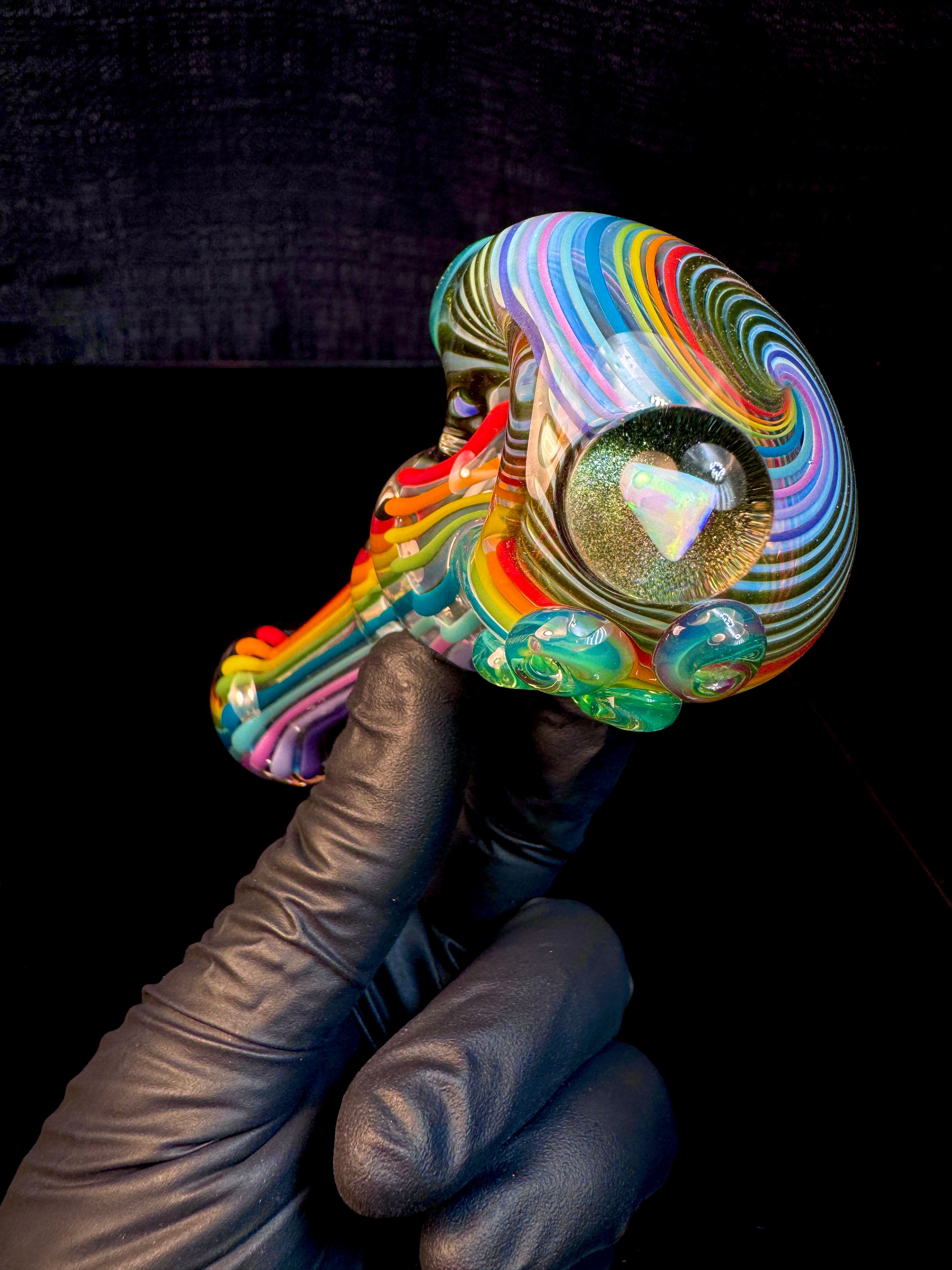 Fumed linework opal spoon