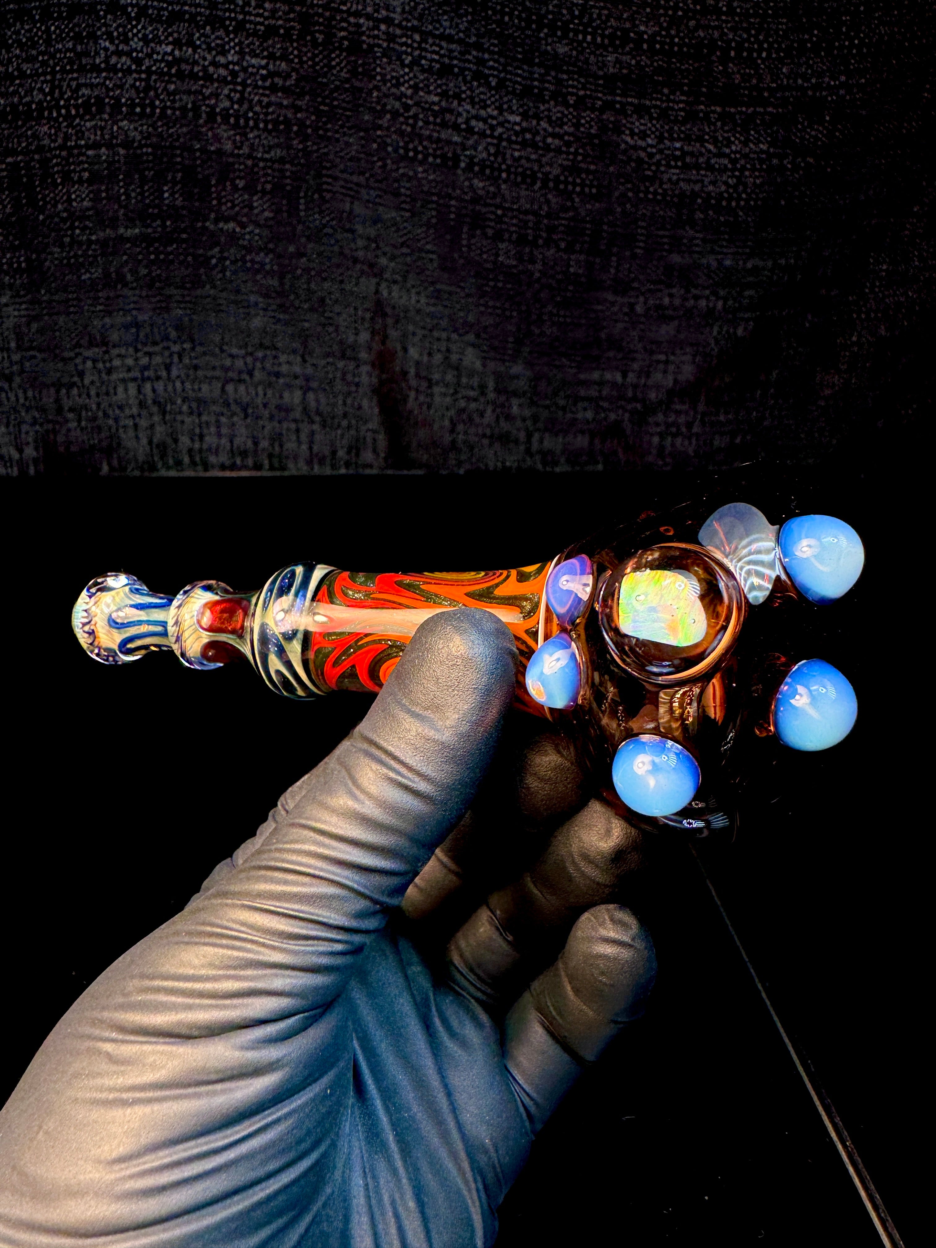 Antique walnut Fumed wigwag opal opal spoon