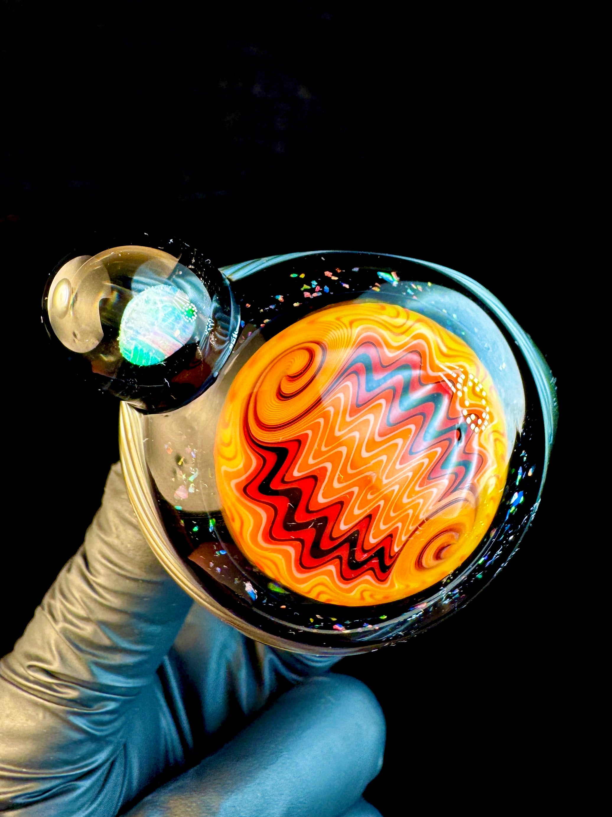 Fire fade wigwag electrum opal pipe