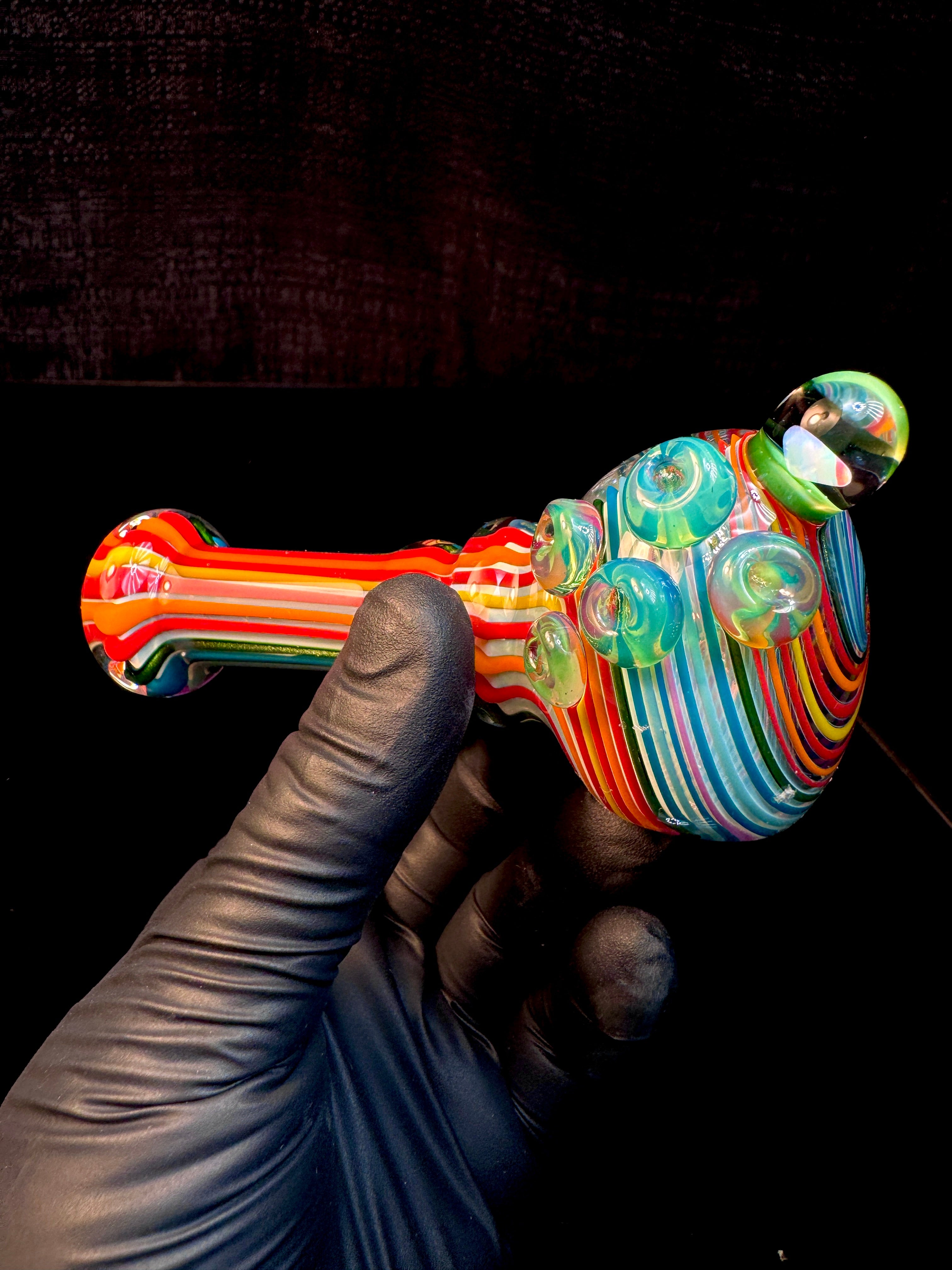 Fumed linework opal spoon