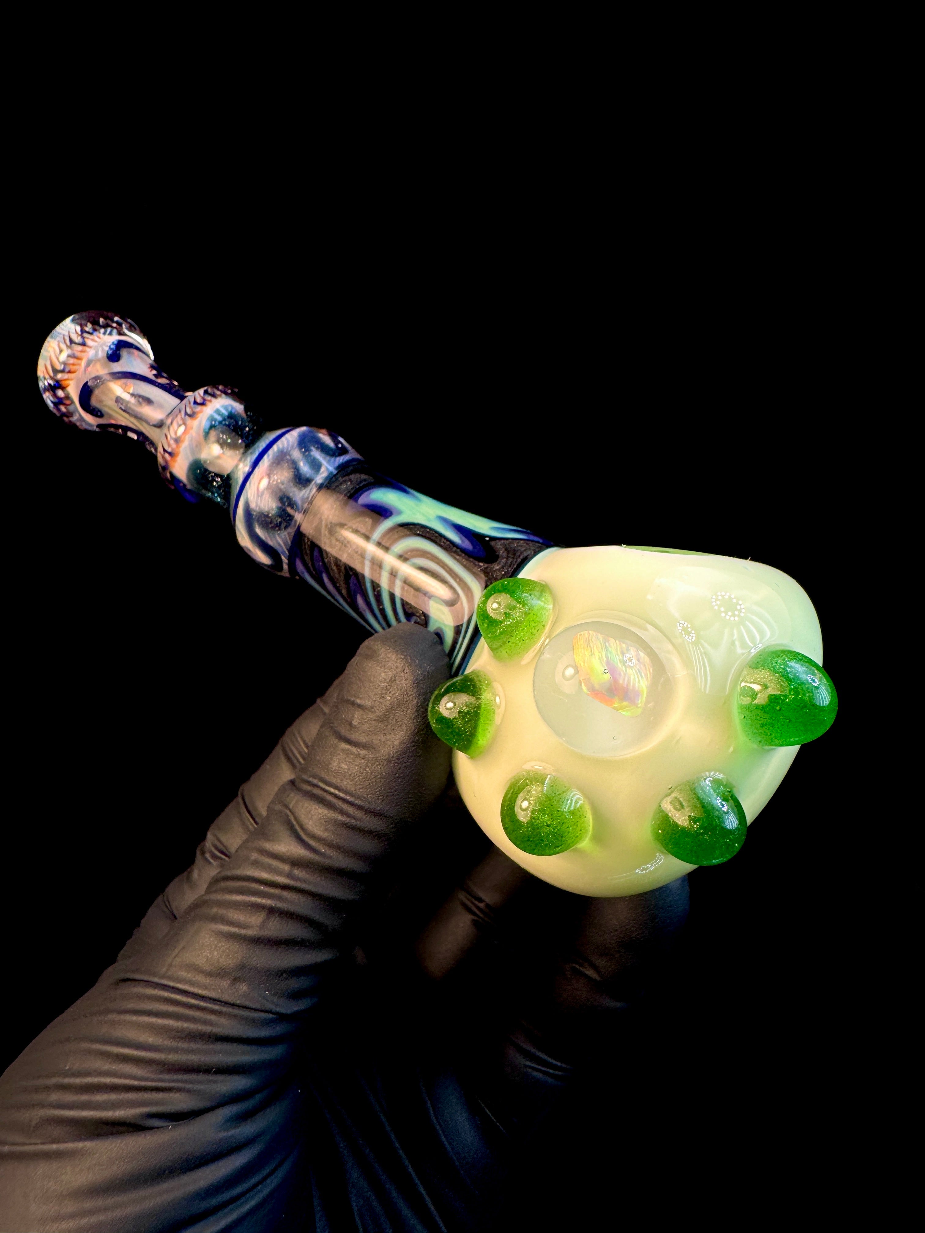Fumed wigwag opal opal spoon