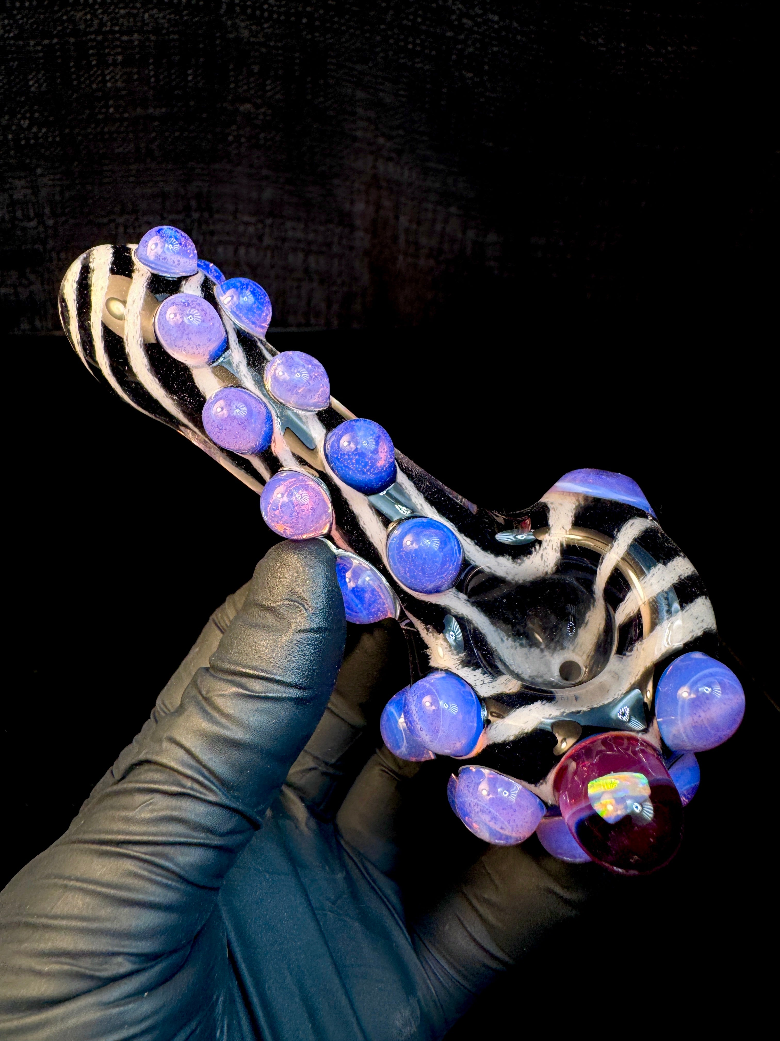 Jet black x star white x pink slyme striped opal pipe