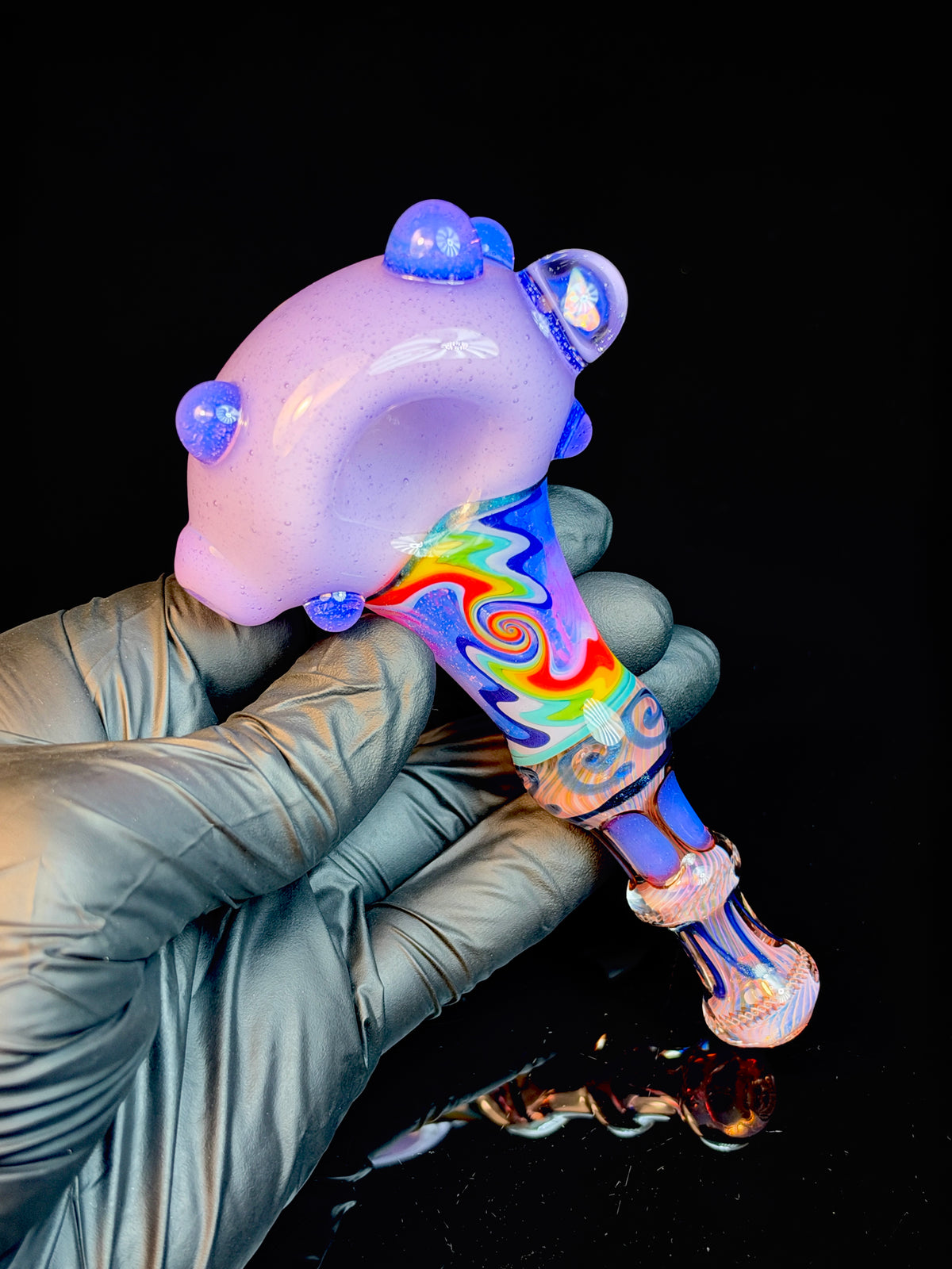 Purple lolly over star white wigwag spoon