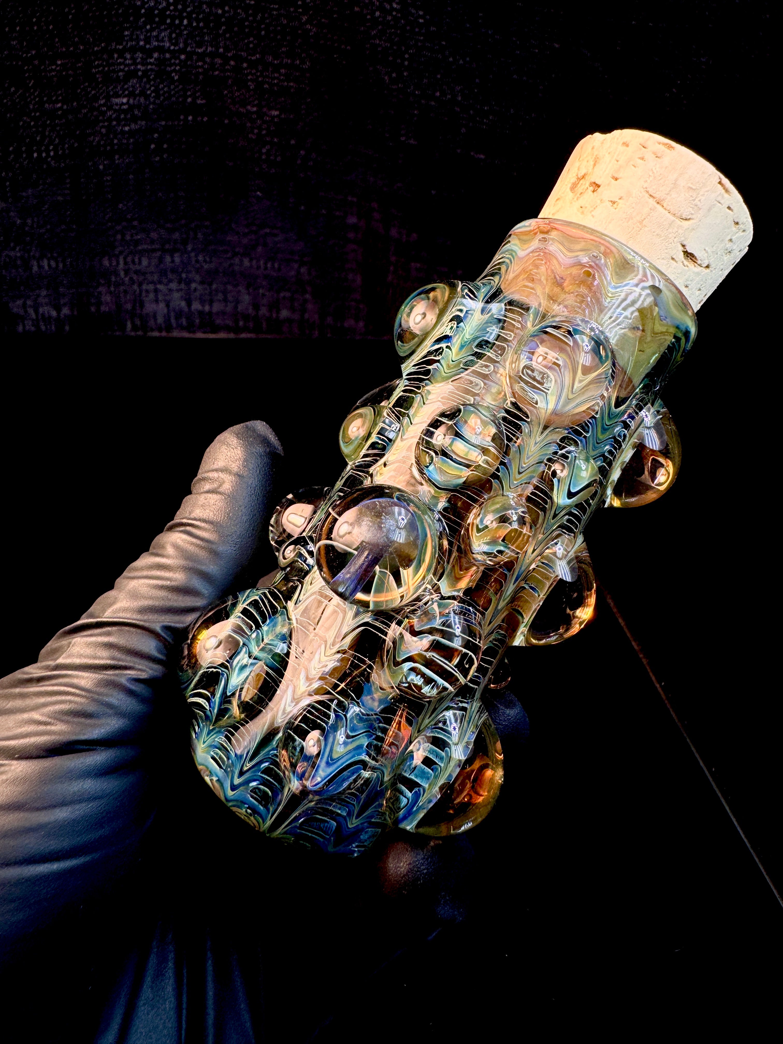 Dark web flat bottom mushroom nug Jar