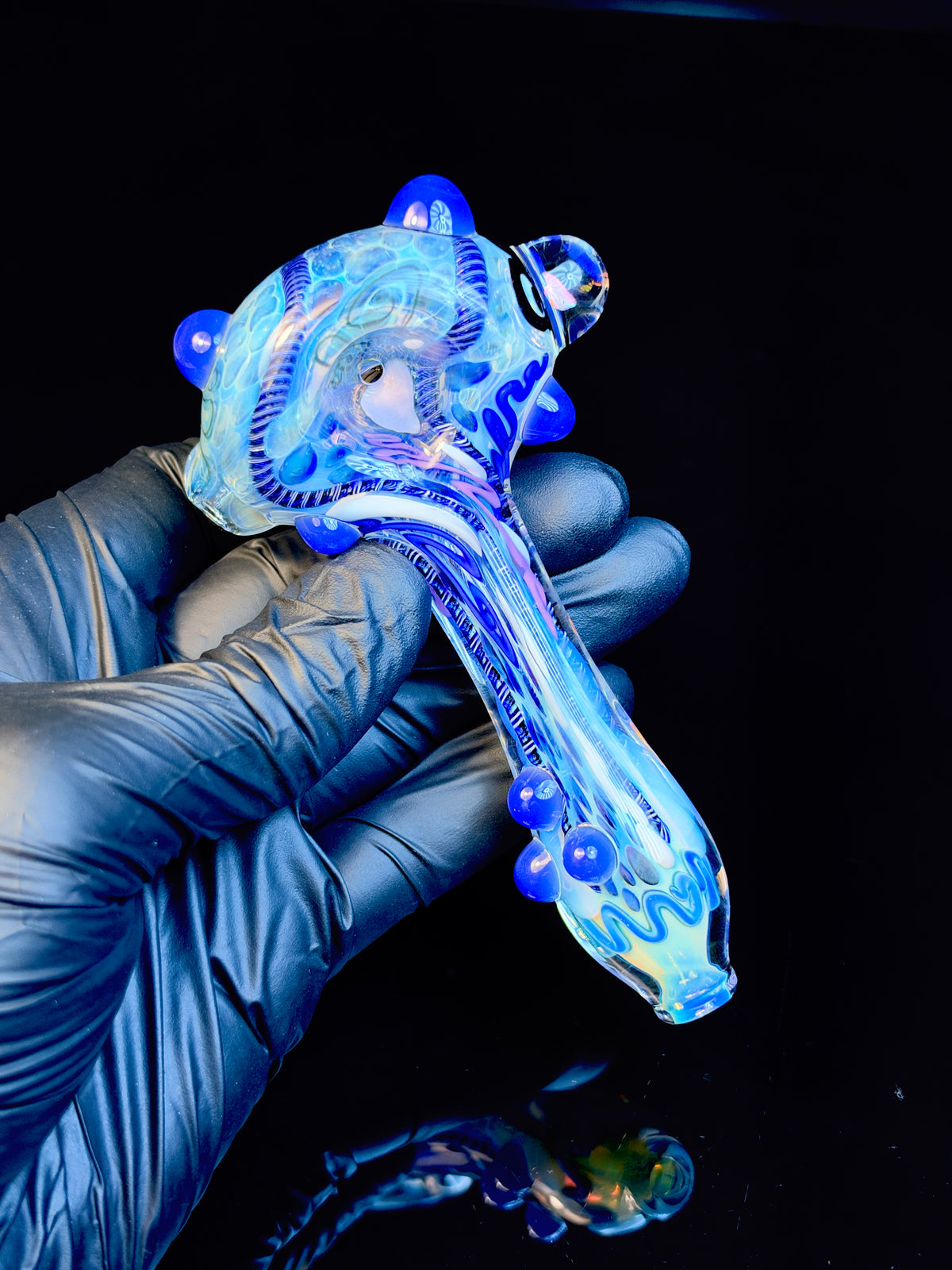 Silver Fume Blue cheese Cane Premo Spoon
