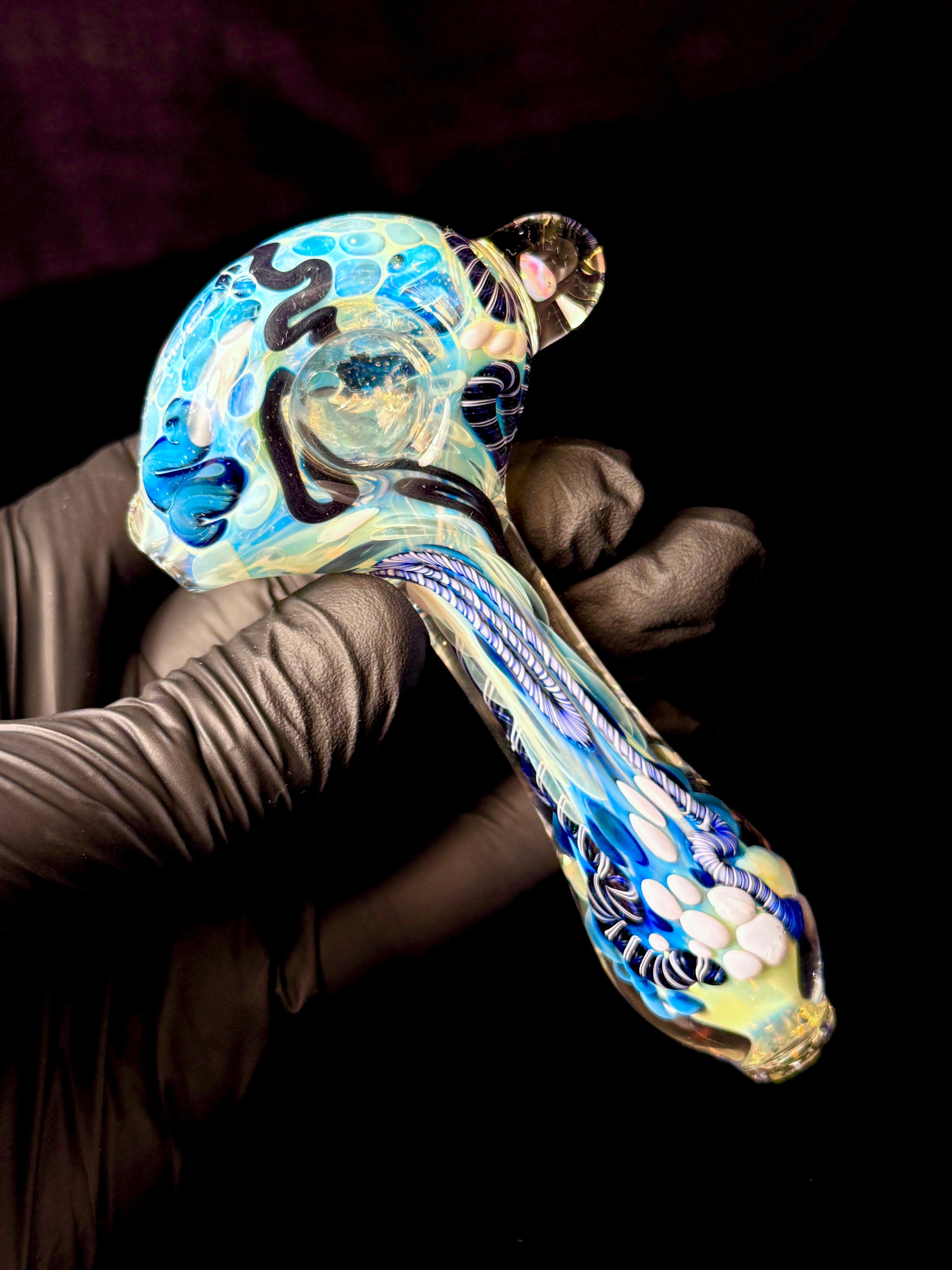 Silver Cane fume opal spoon