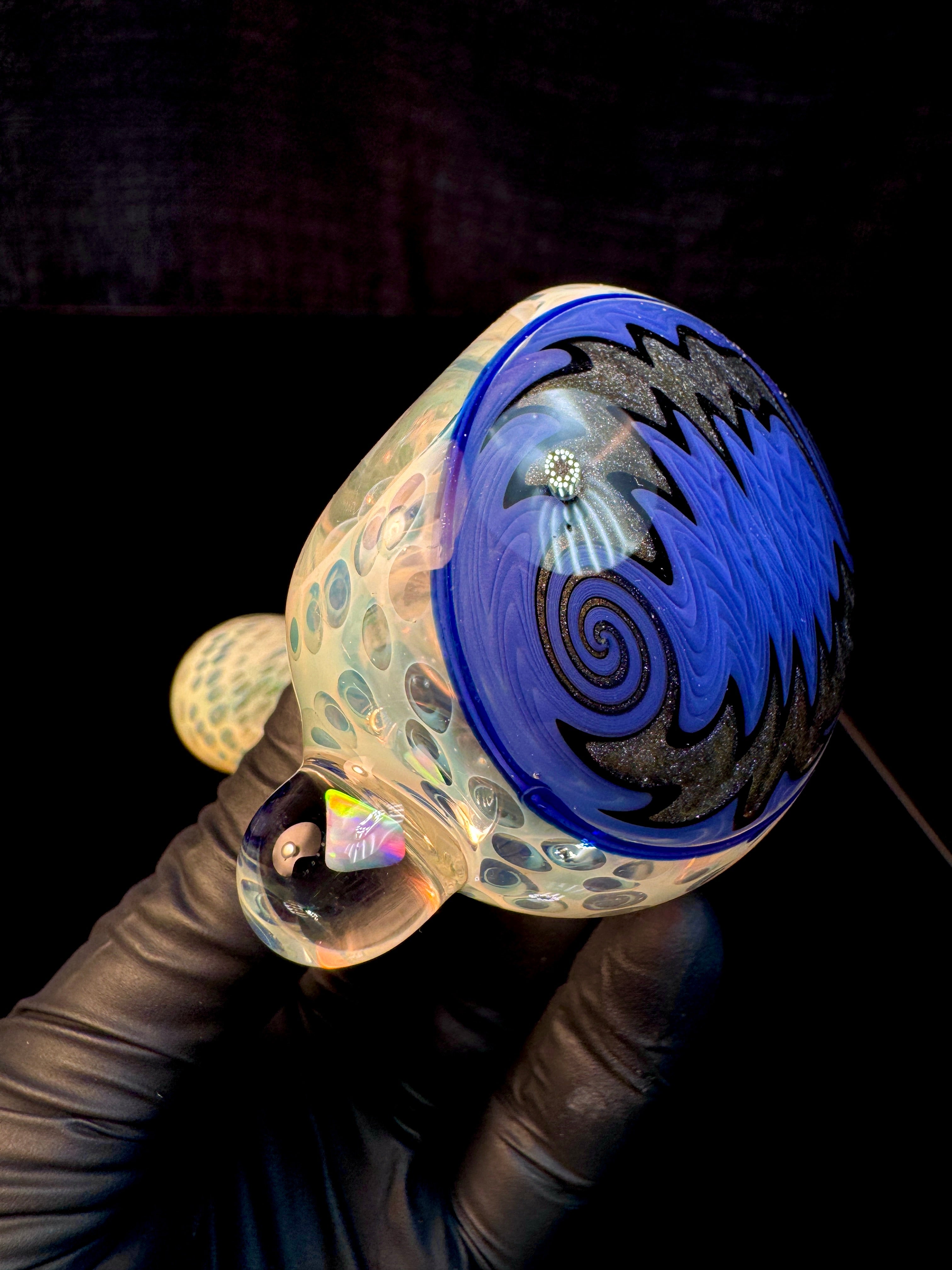 Silver fume Cane fume wigwag opal spoon