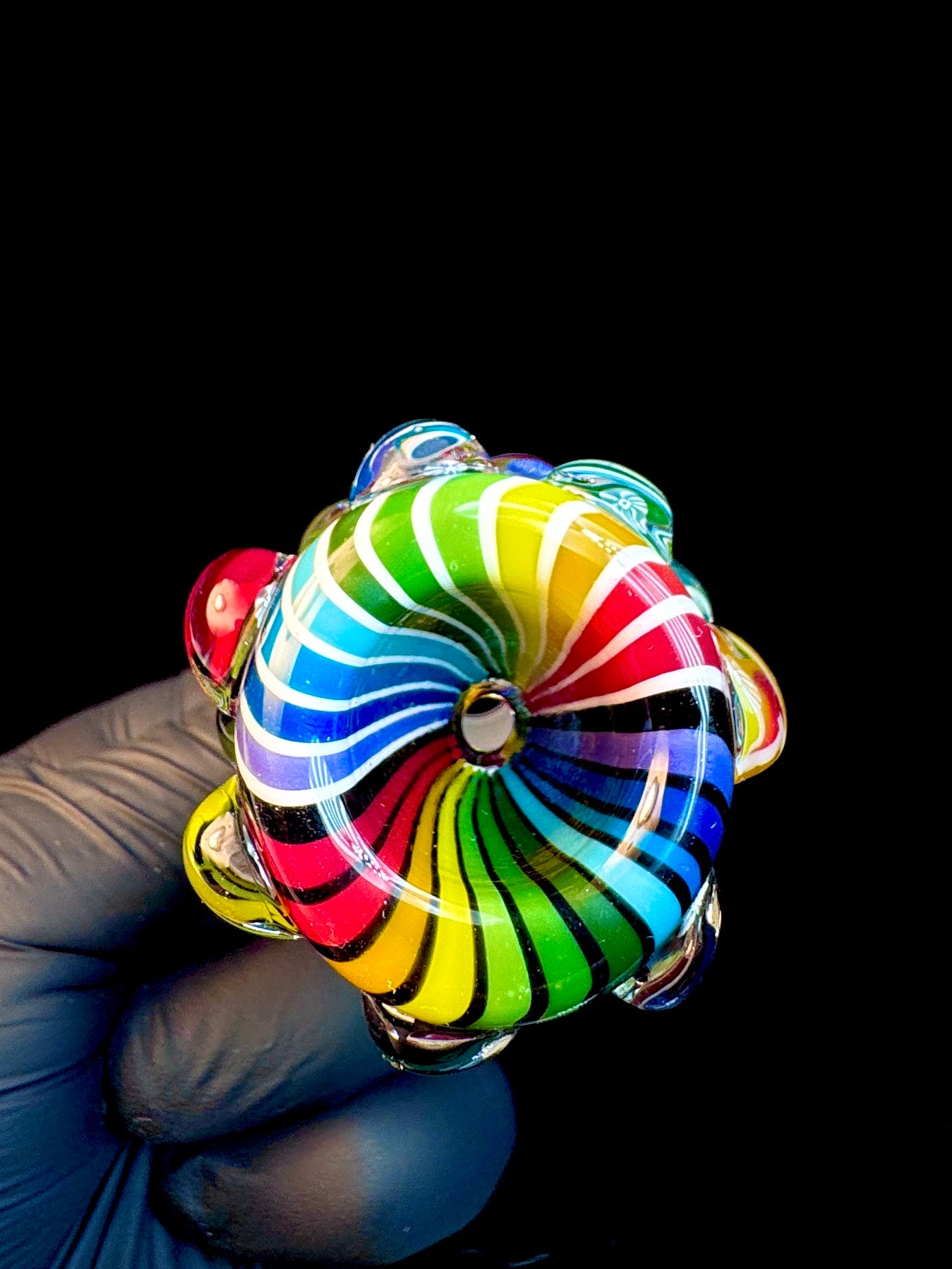 19mm Rainbow pinstripe fade dot bowl