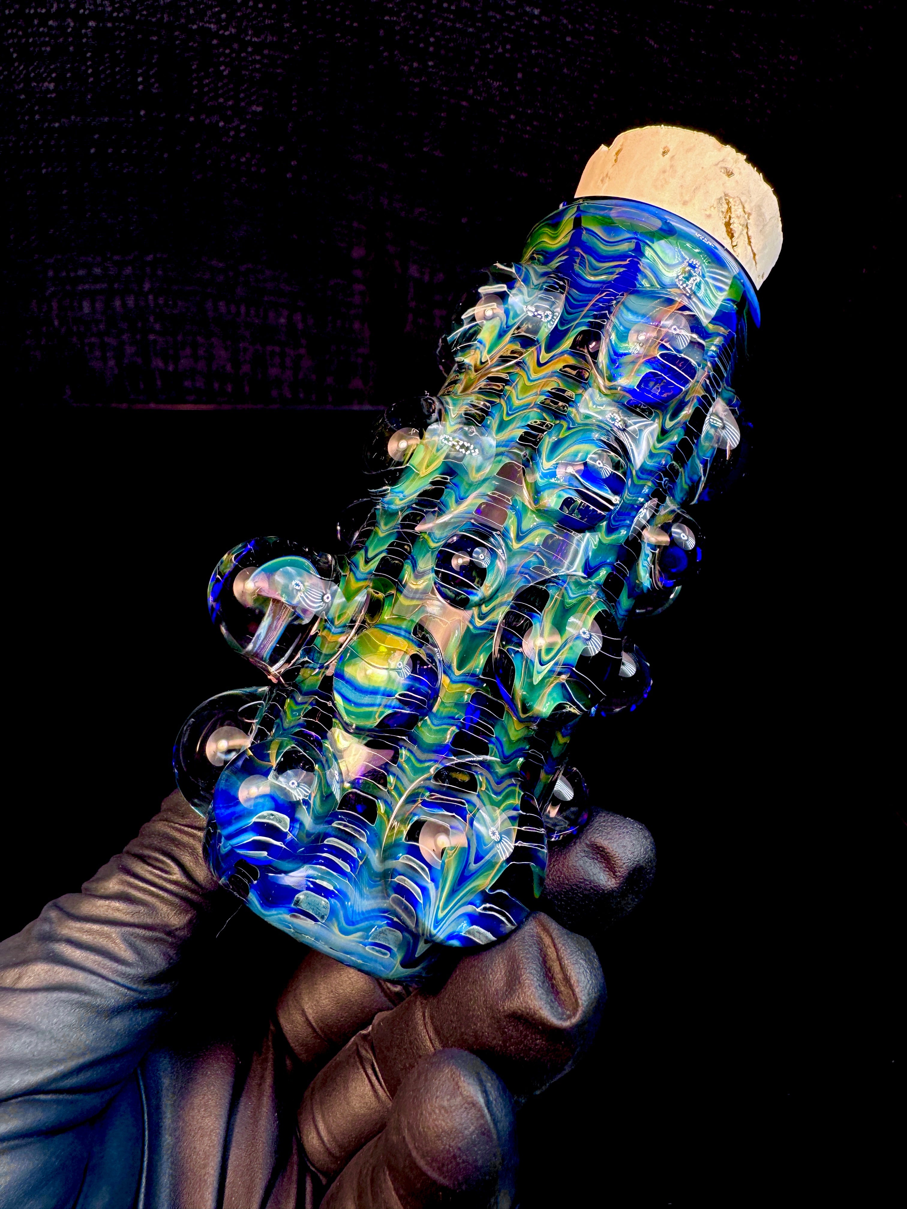 Dark web flat bottom mushroom nug Jar