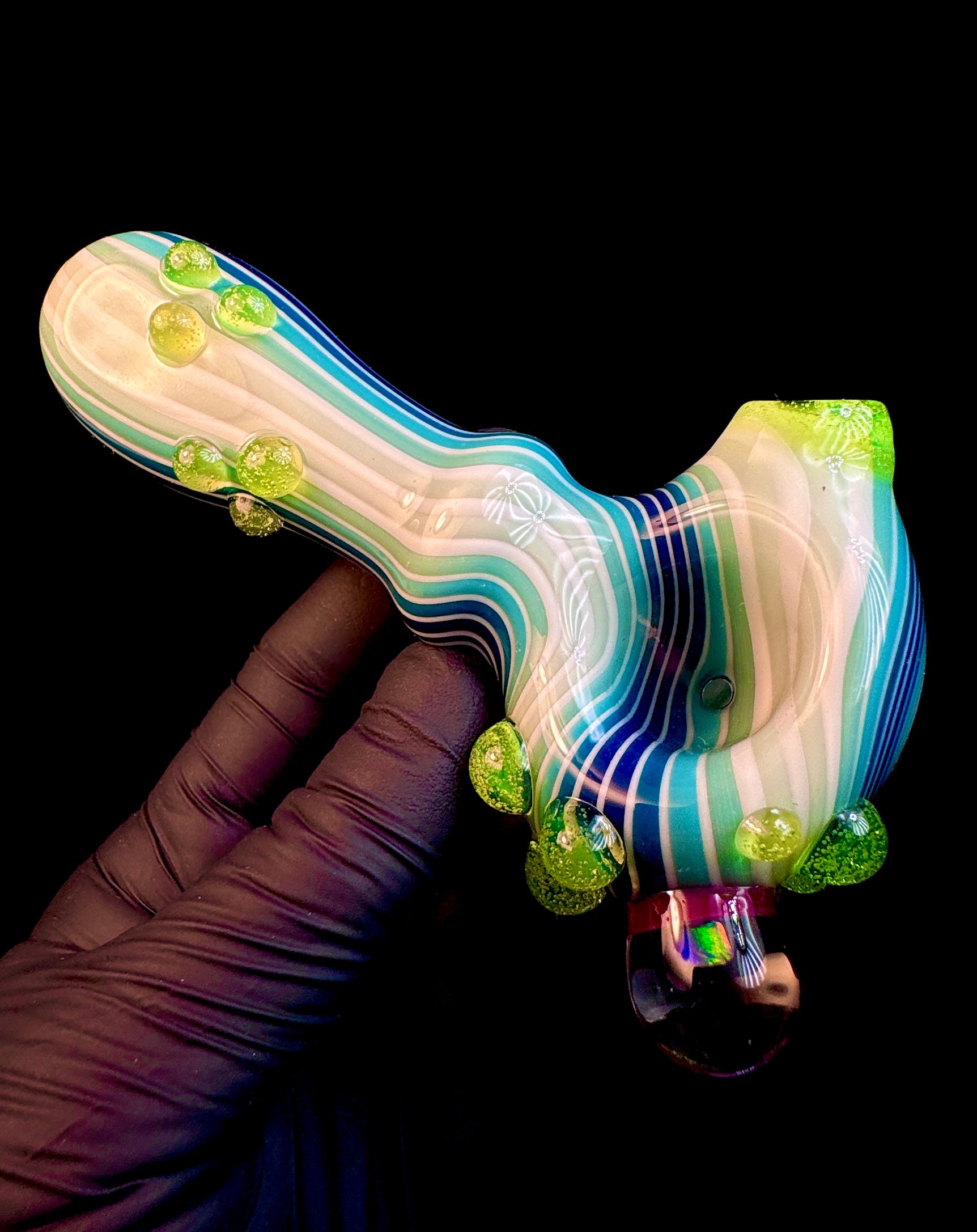 Twisted blue fade opal pipe