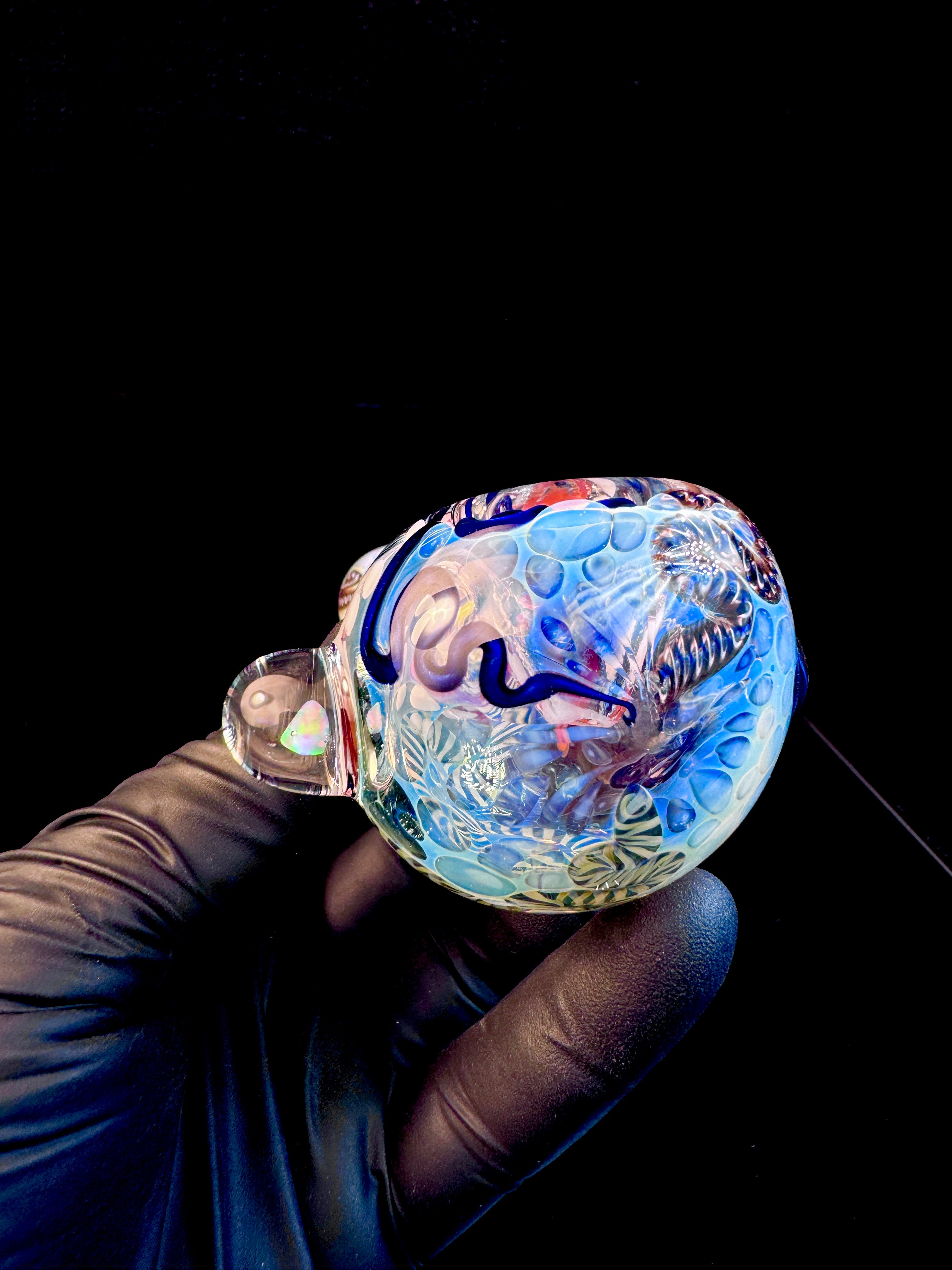 Silver Cane fume opal spoon