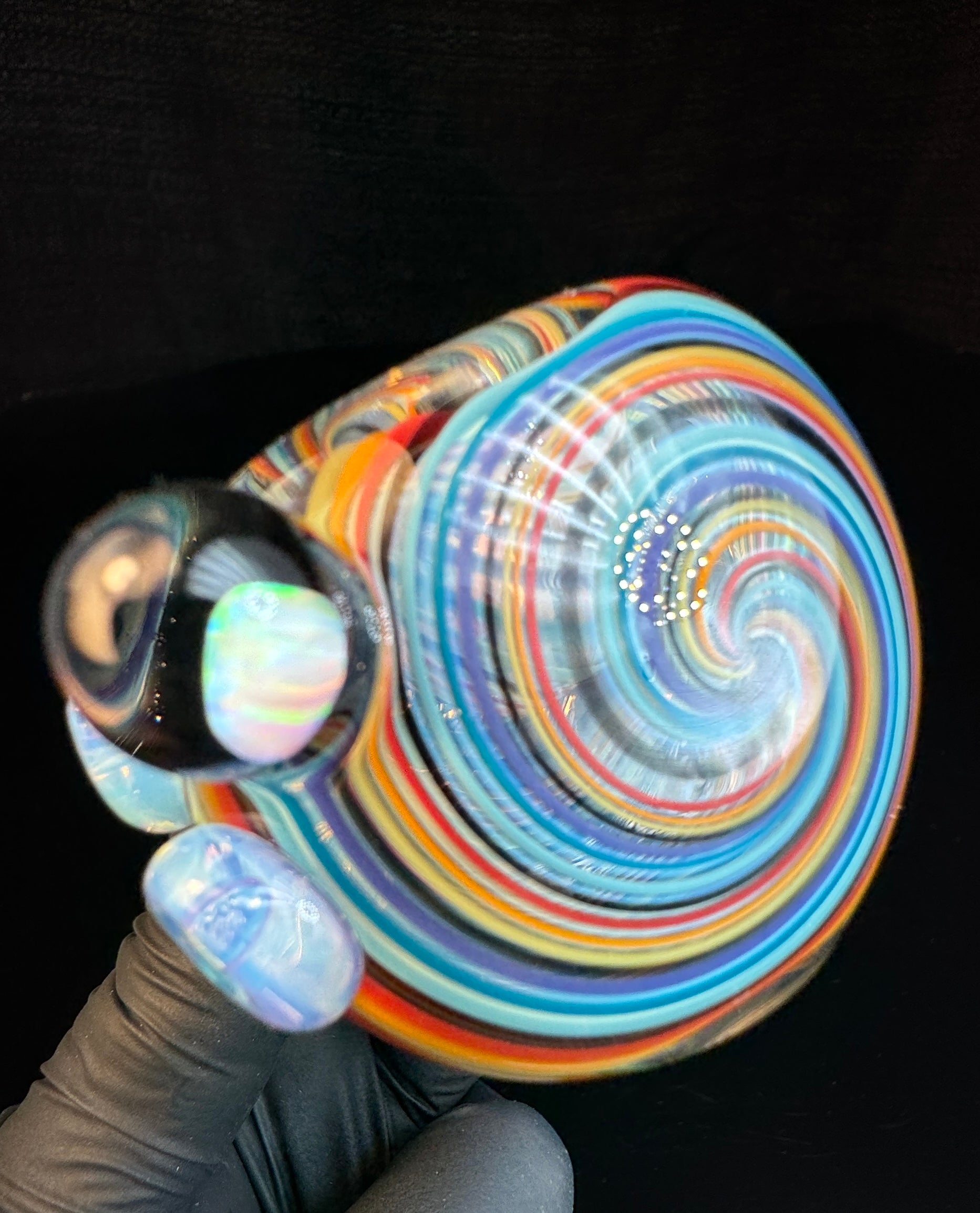 Fumed linework opal spoon