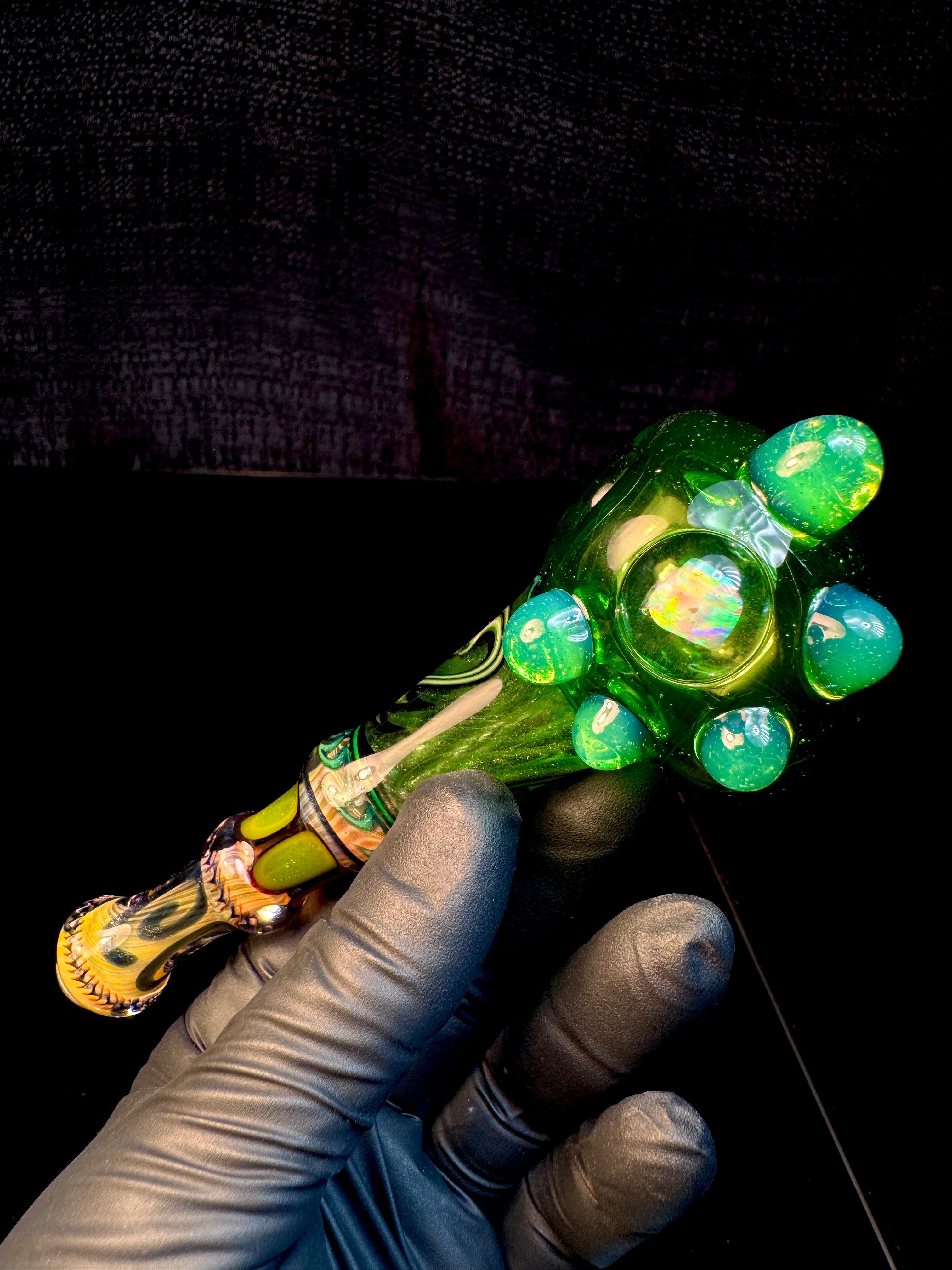Green stardust Fumed wigwag opal opal spoon