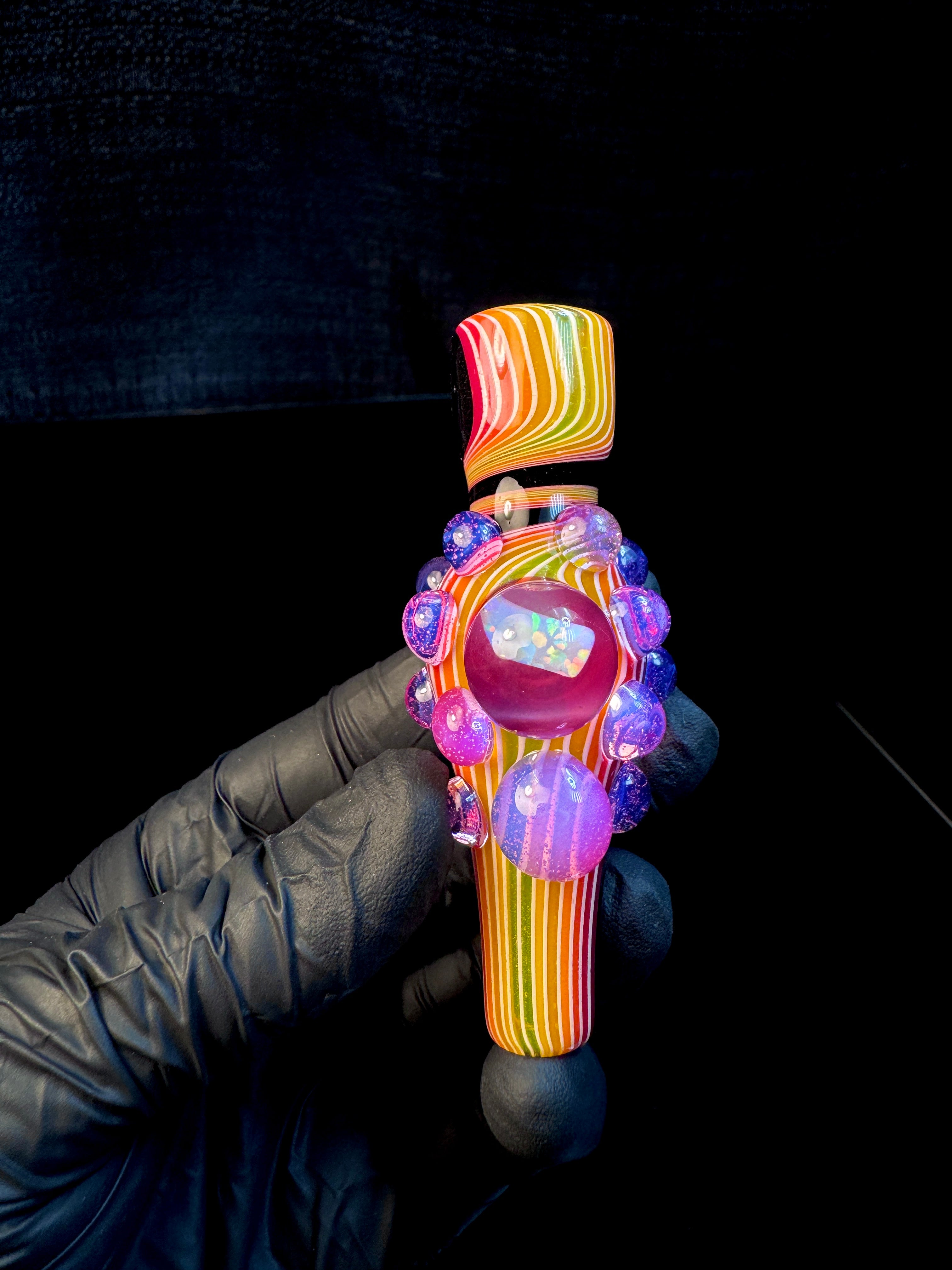 Galaxy black Fire fade x pink slyme opal chillum