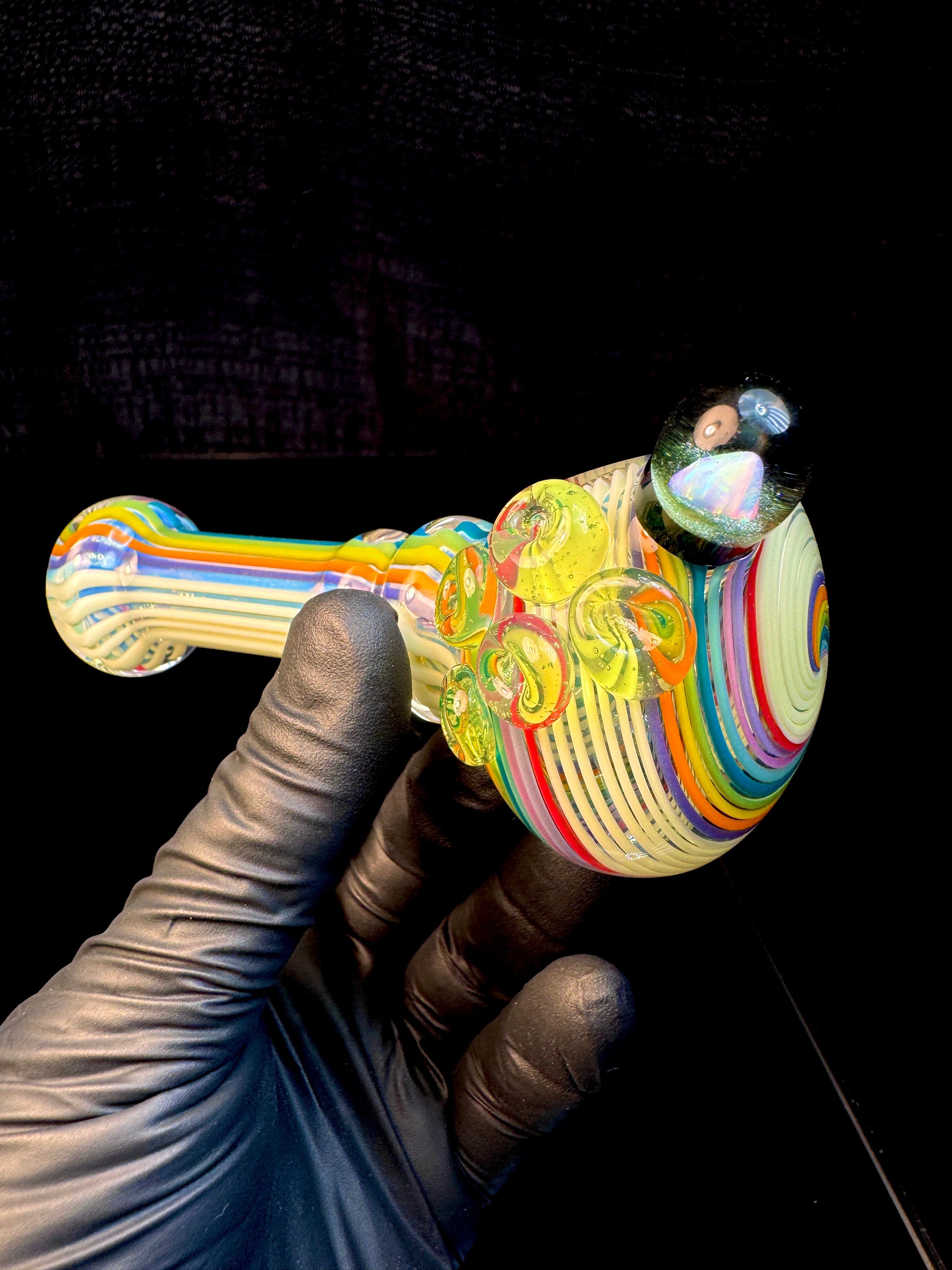Fumed linework opal spoon