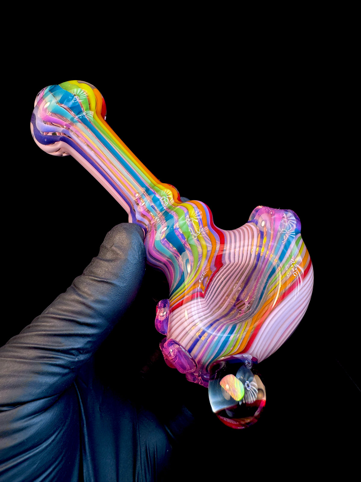 Fumed linework opal spoon