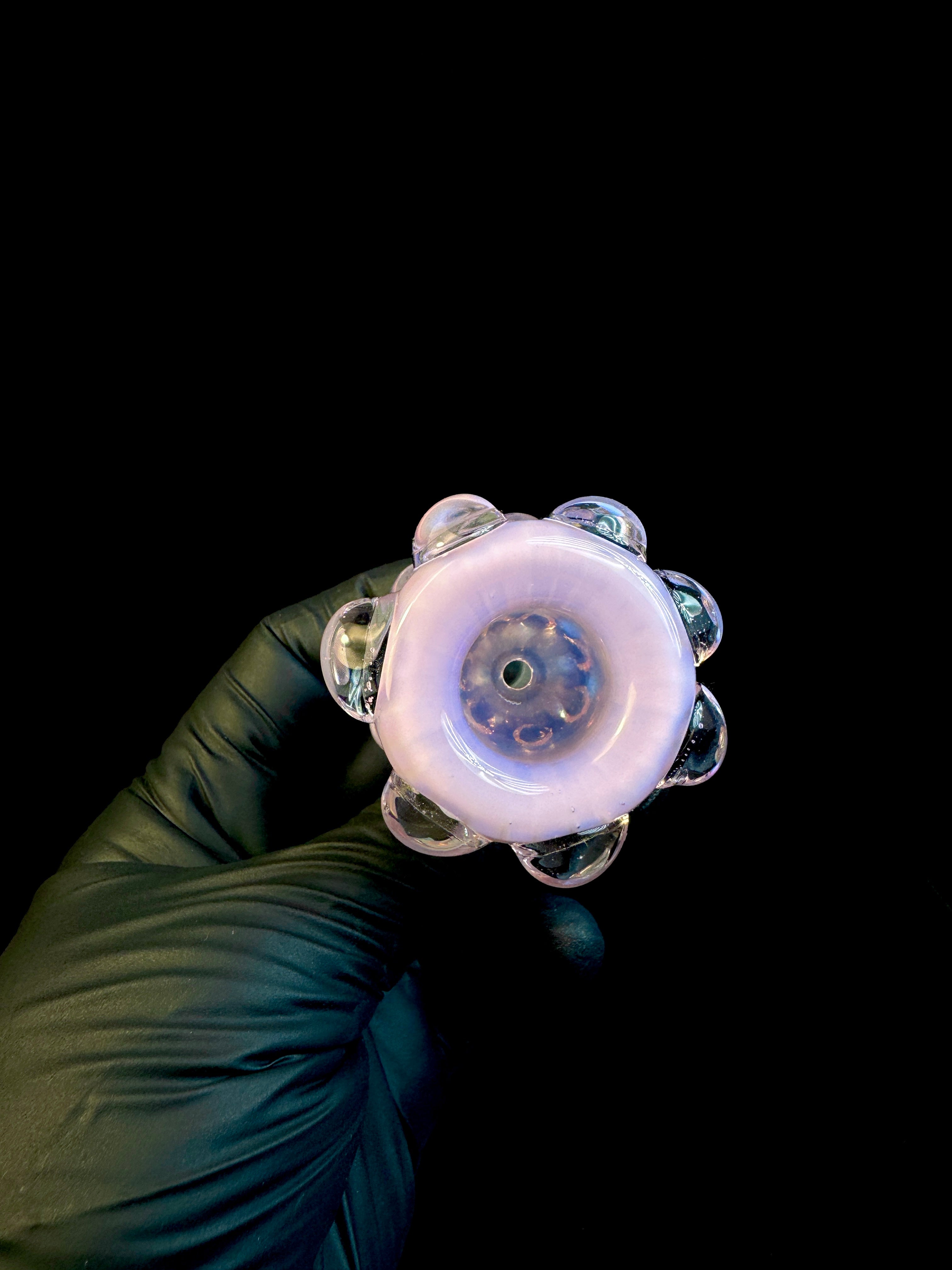 14mm Rose quartz dot Slide