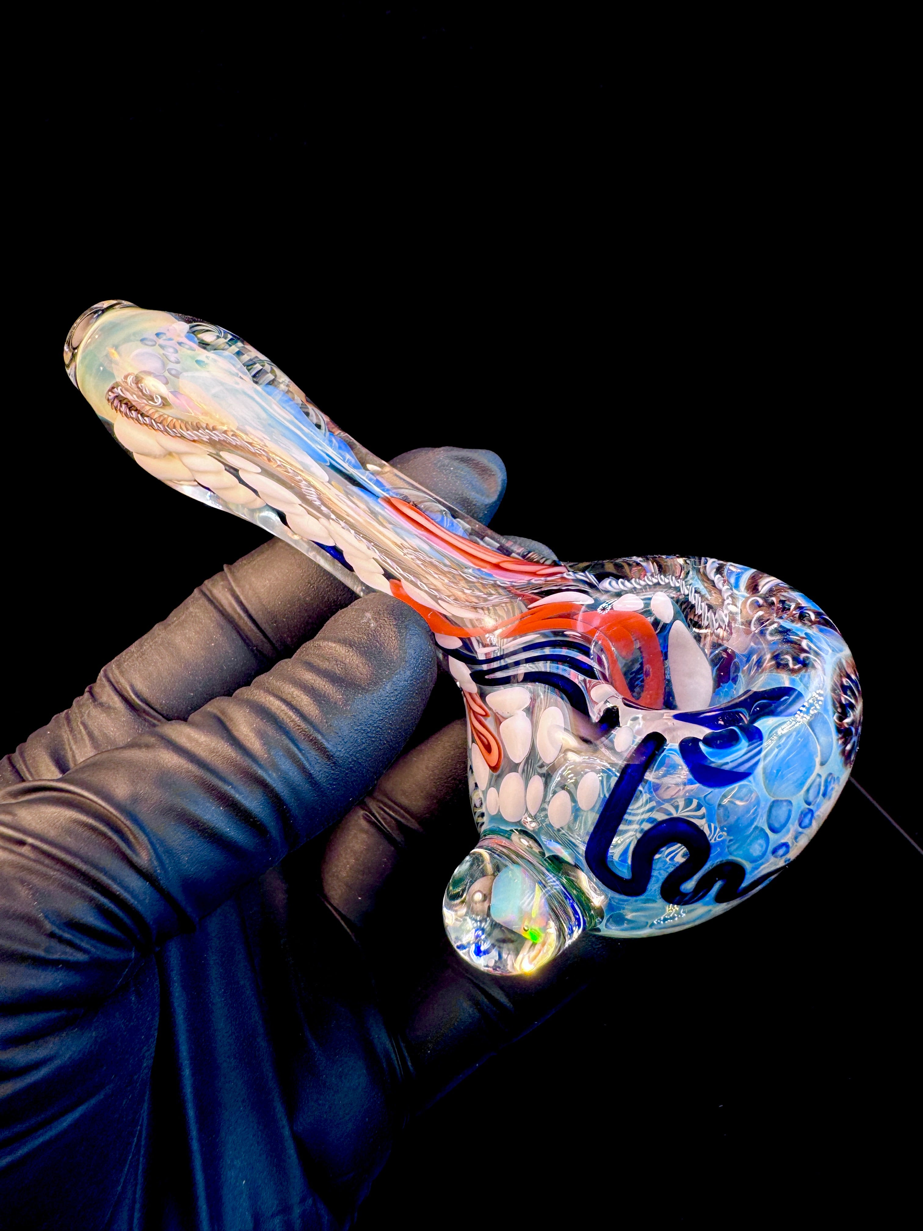 Silver Cane fume opal spoon