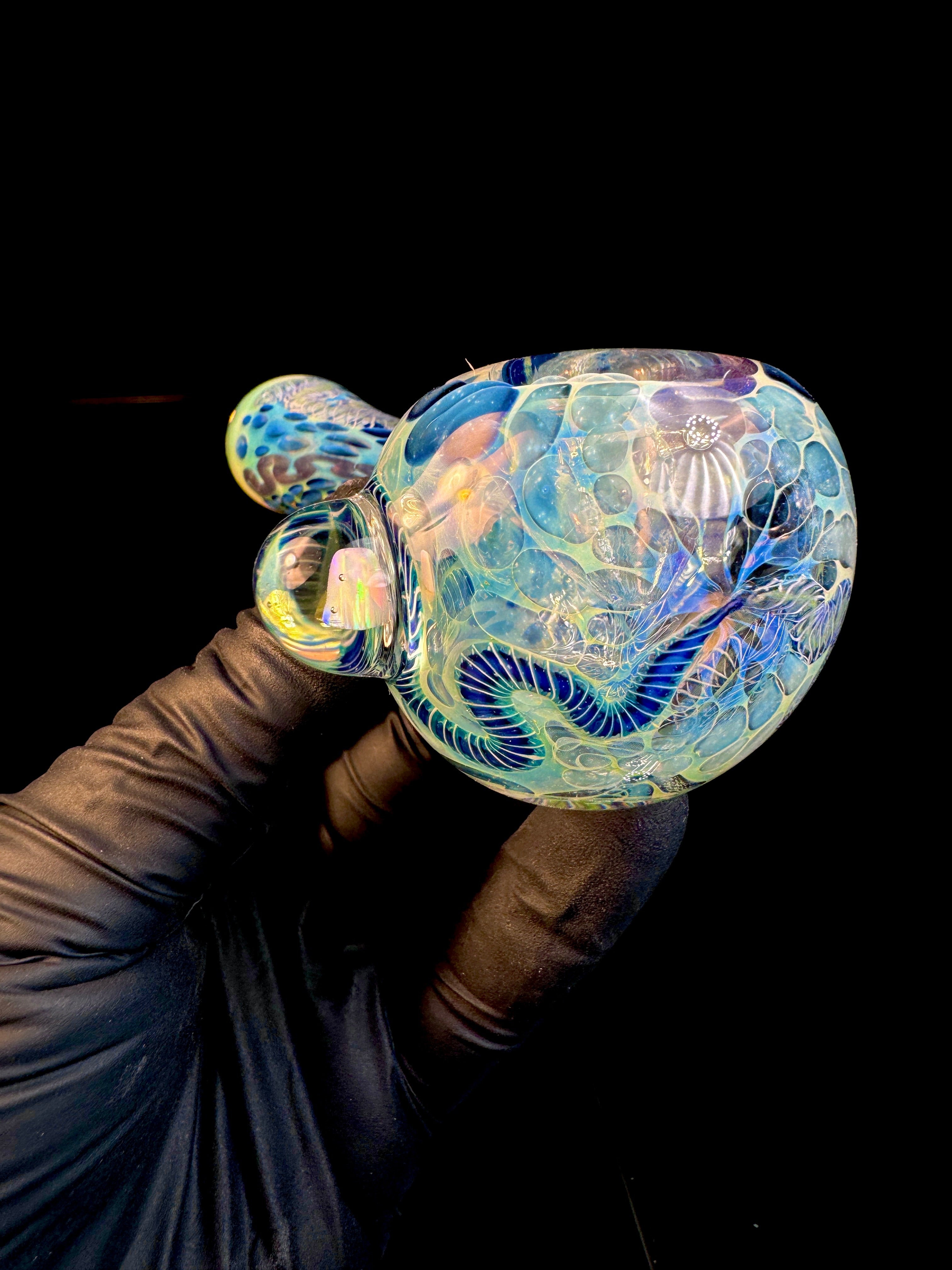 Silver Cane fumed opal spoon