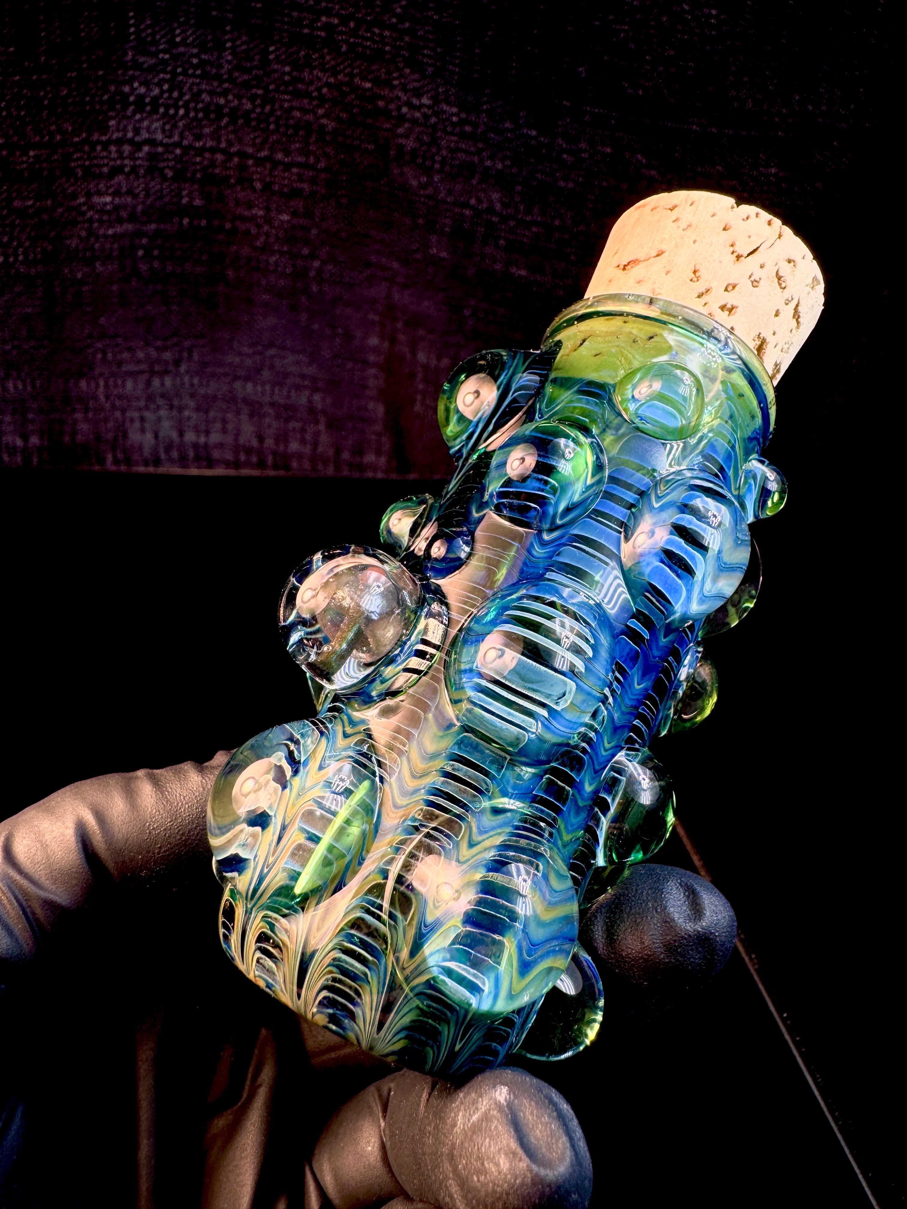 Dark web flat bottom mushroom nug Jar