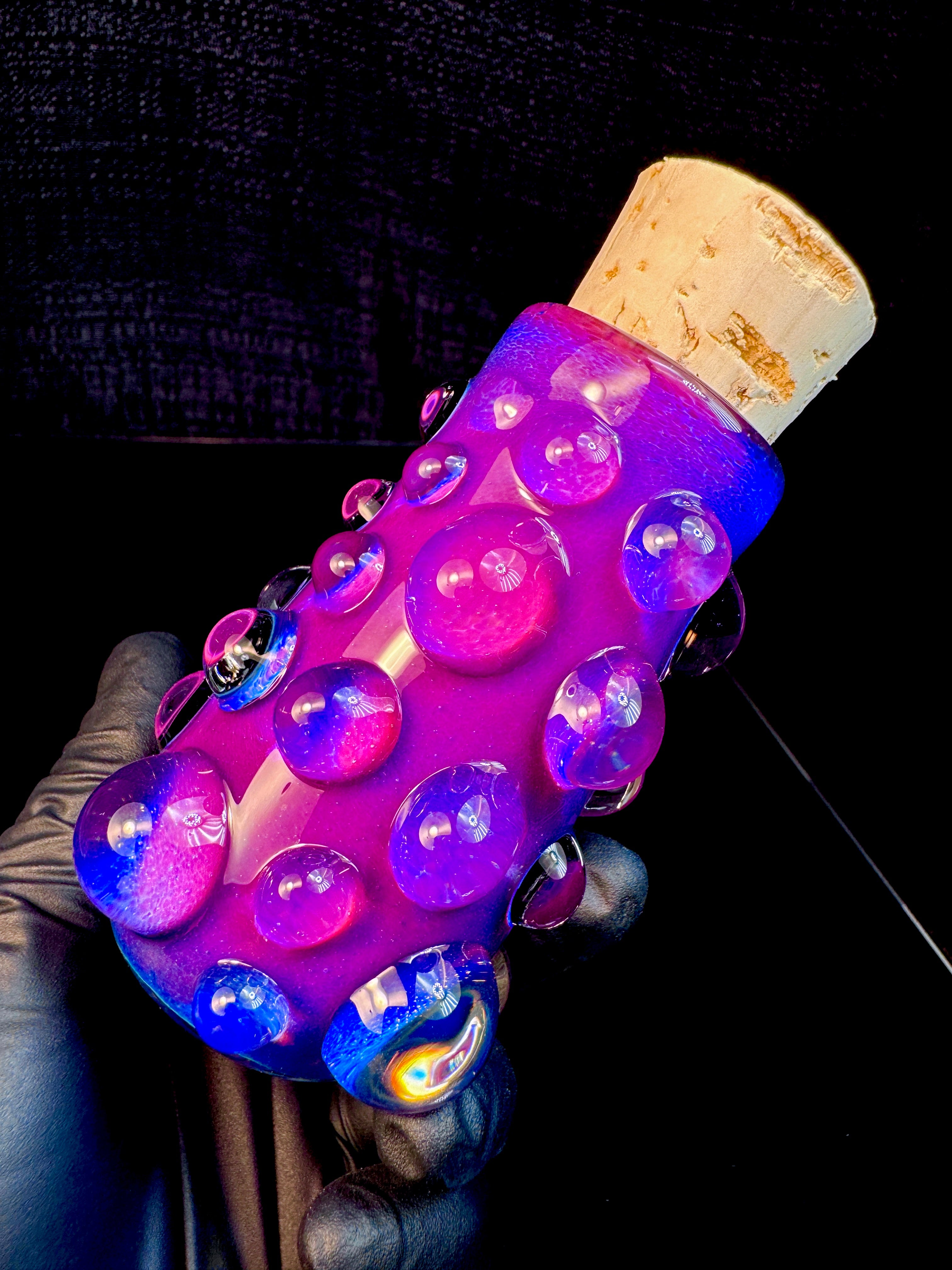 Midnight magenta flat bottom nug Jar