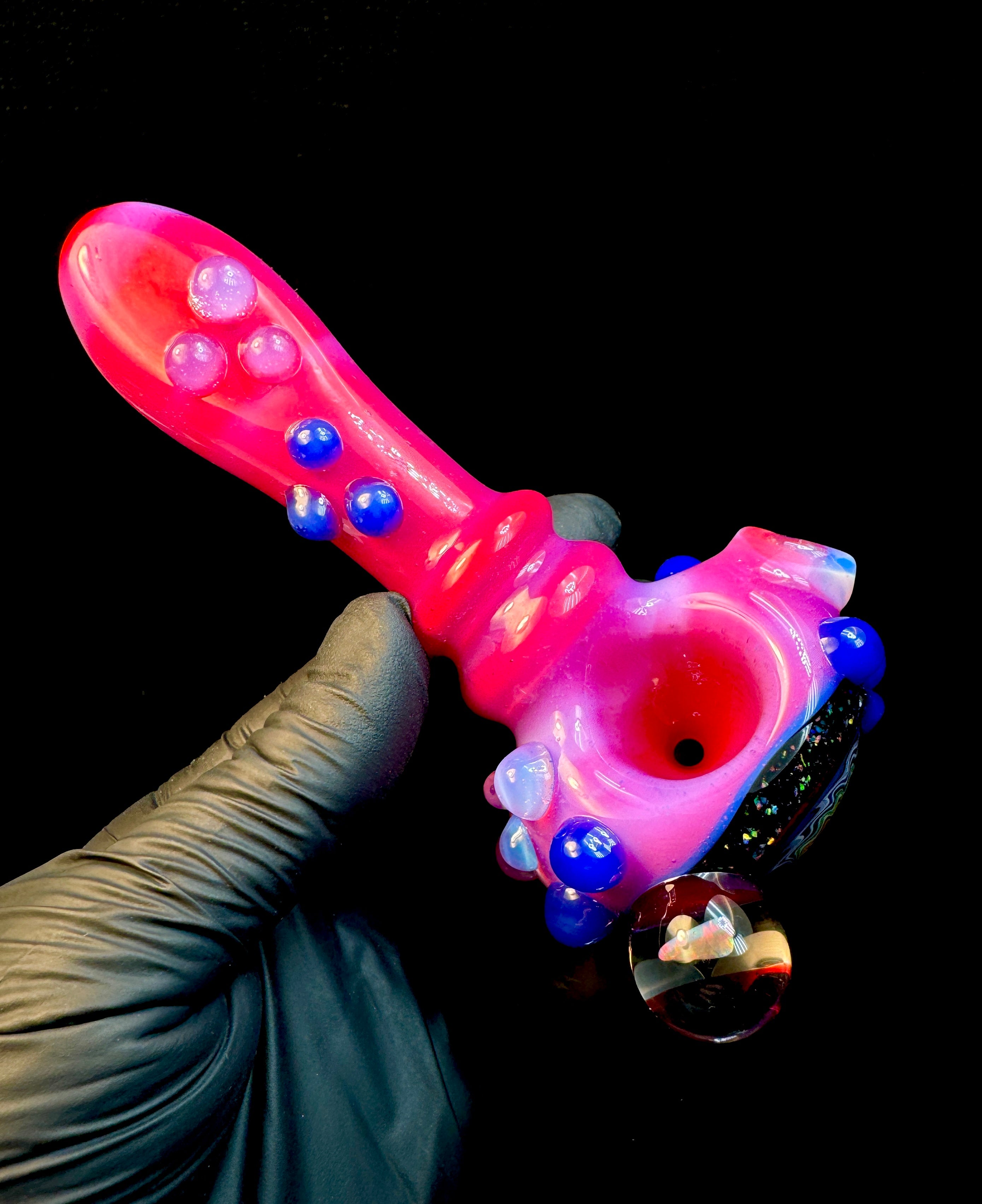 Pink flamingo wigwag opal spoon