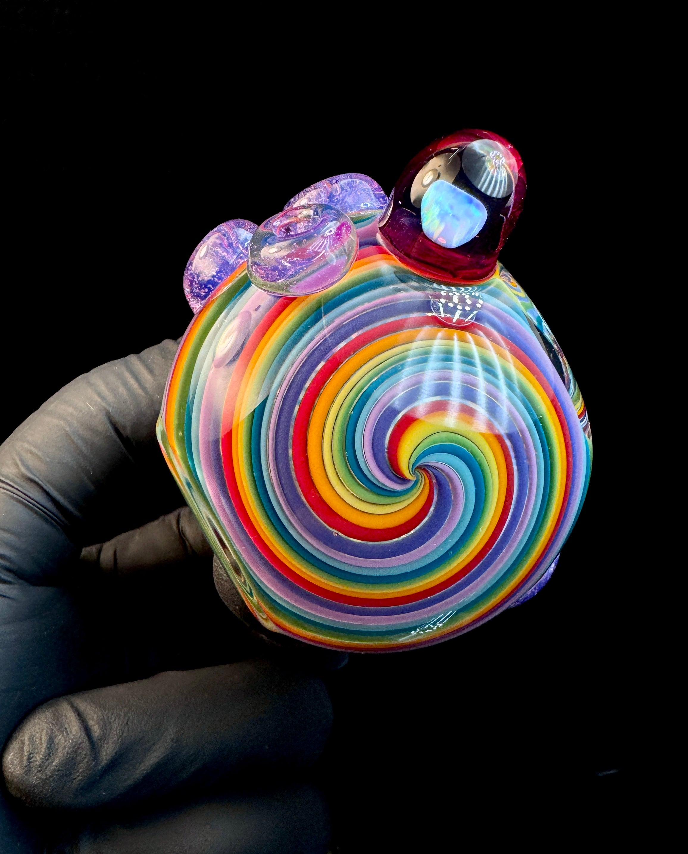 Rainbow fade fumed opal pipe