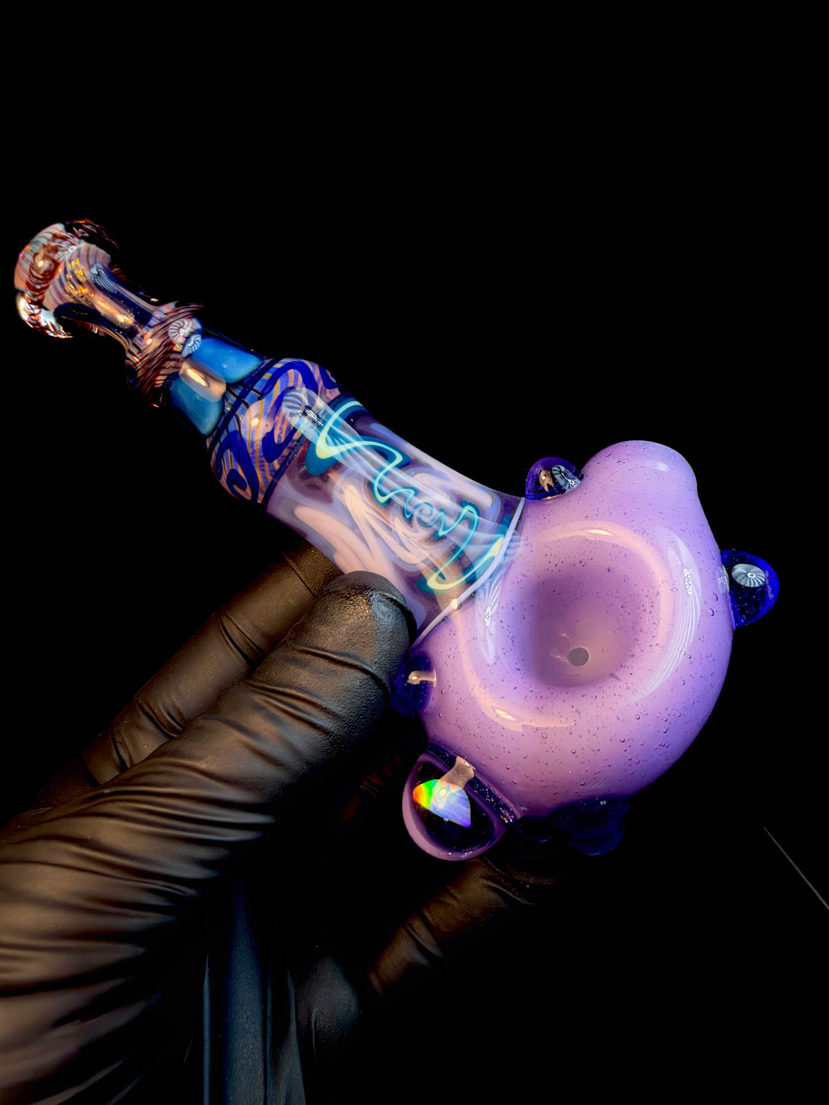 Purple lolly over star white wigwag spoon